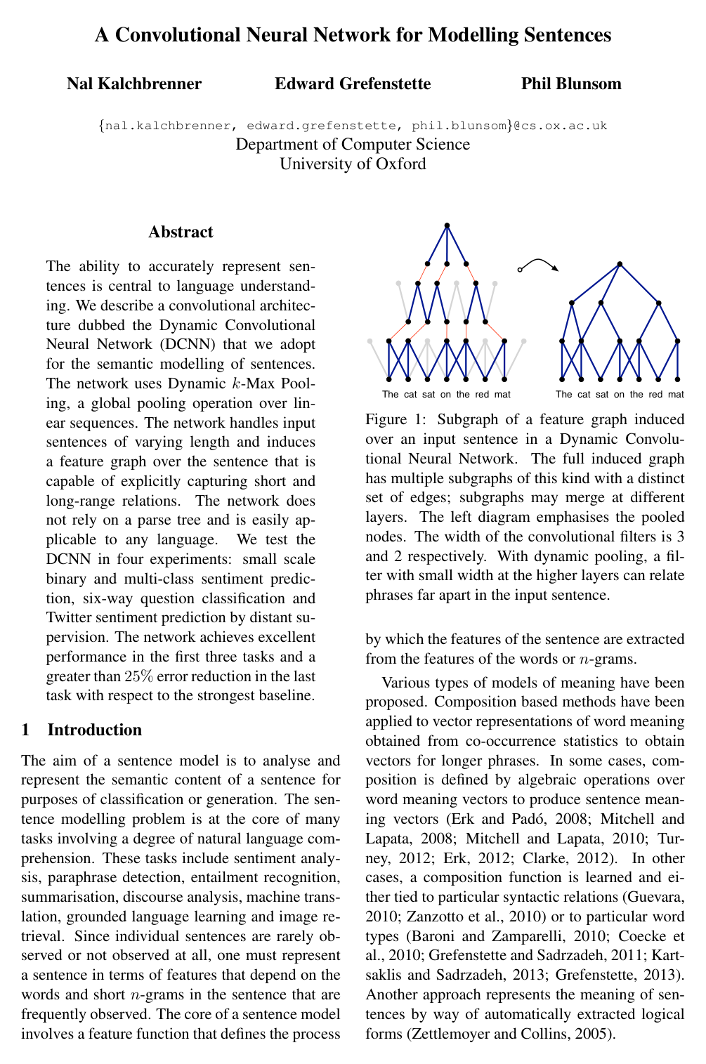 Cover for A Convolutional Neural Network for Modelling Sentences