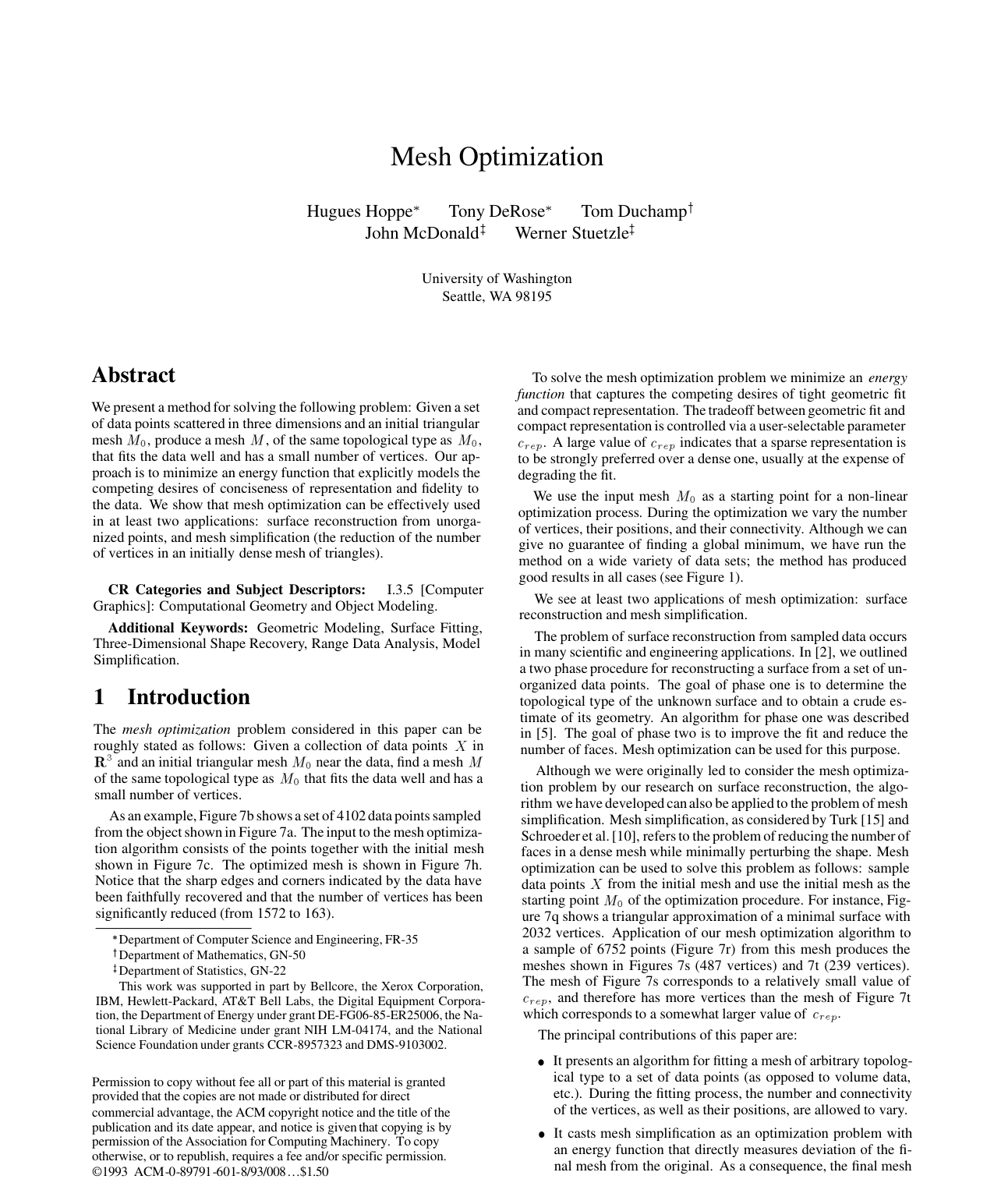 Cover for Mesh optimization