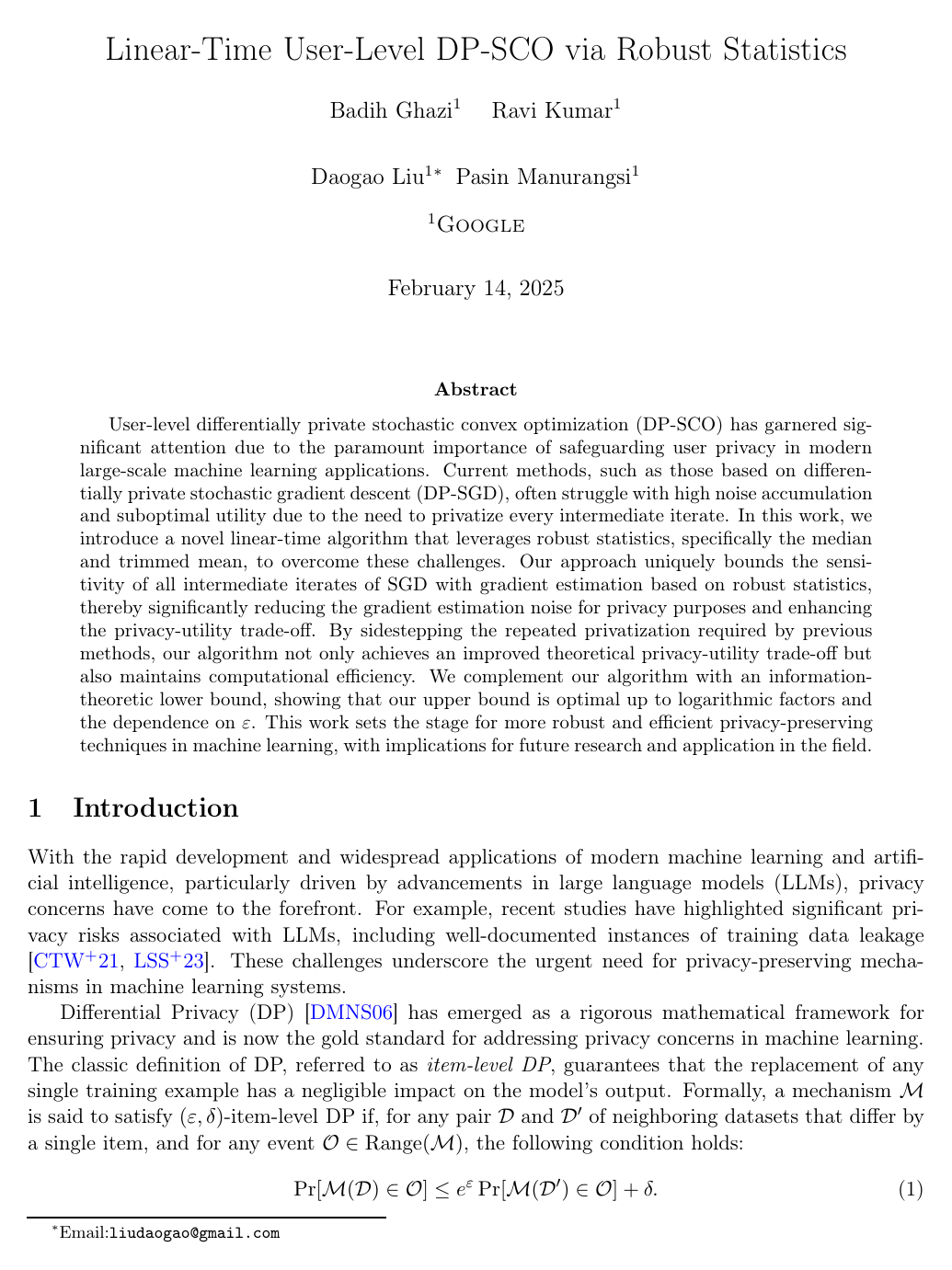 Linear-Time User-Level DP SCO via Robust Statistics