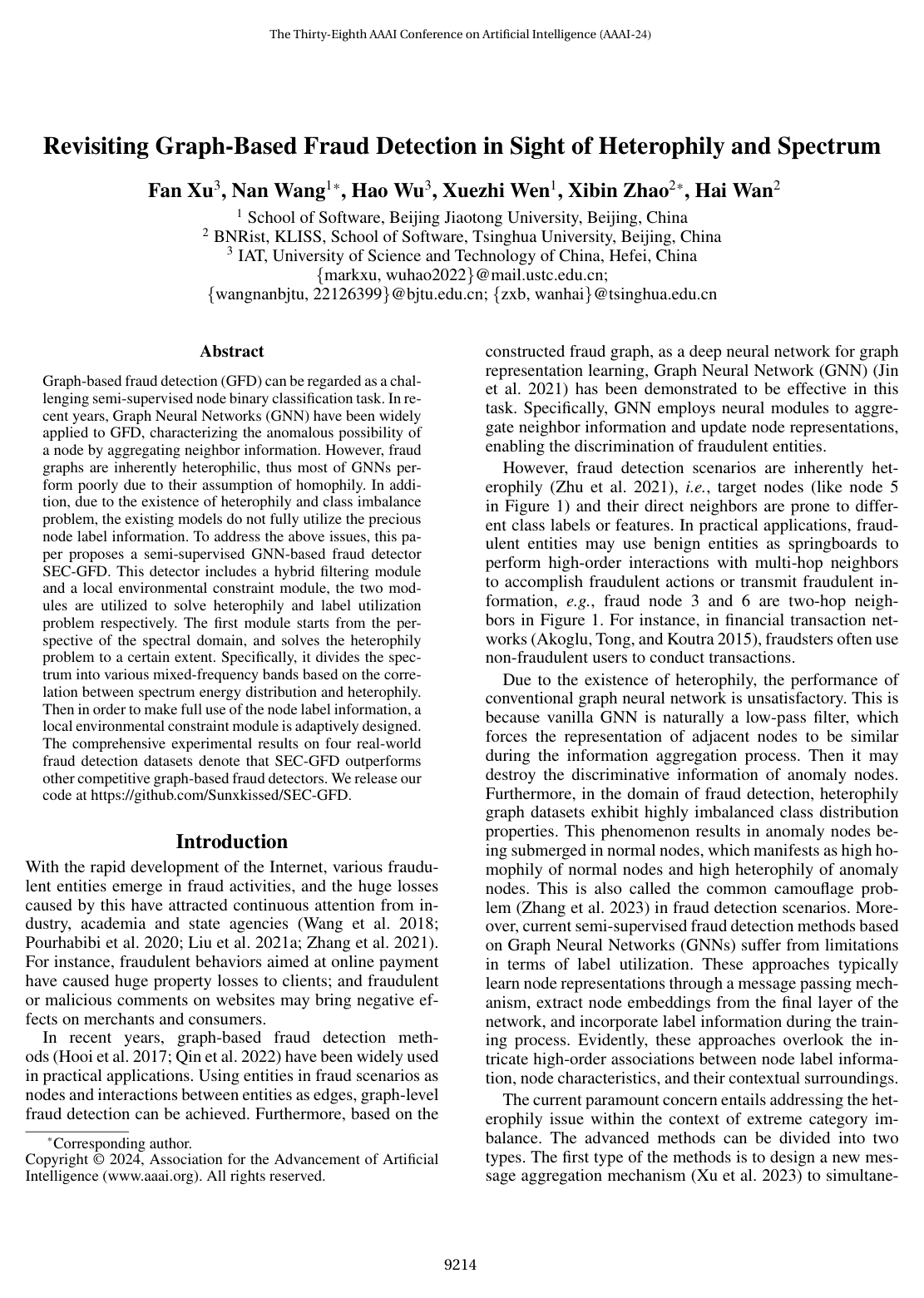 Cover for Revisiting Graph-Based Fraud Detection in Sight of Heterophily and Spectrum