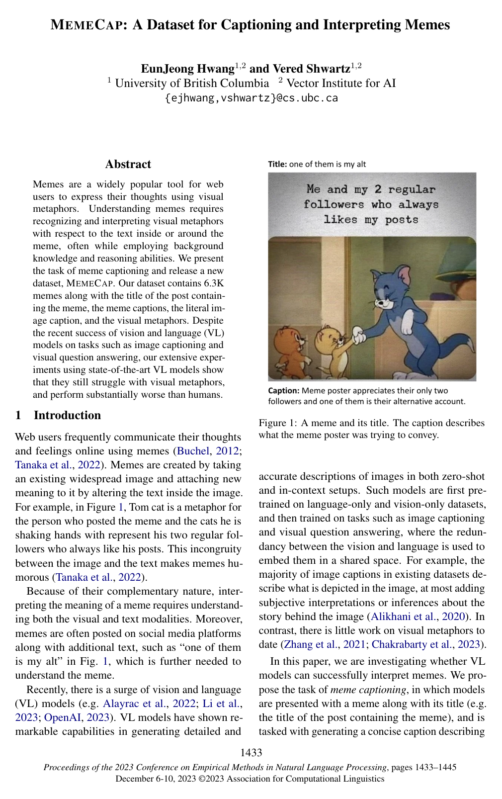 MemeCap: A Dataset for Captioning and Interpreting Memes