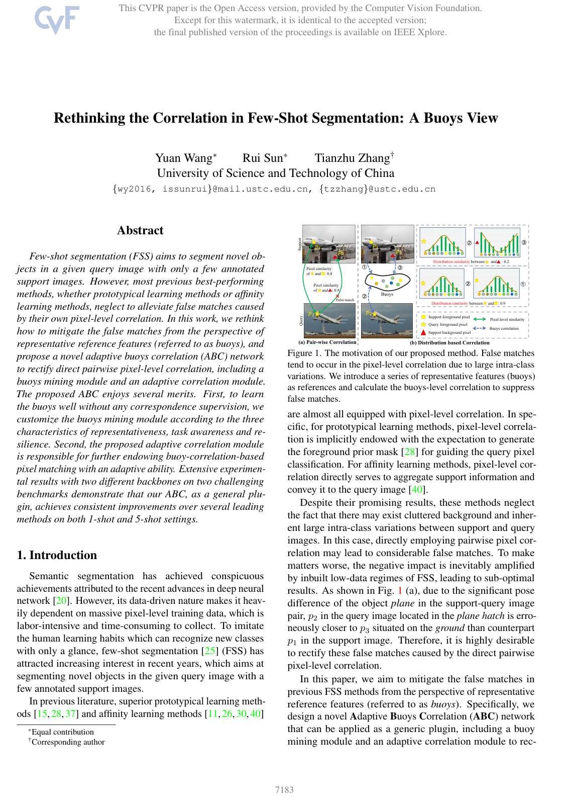 Cover for Rethinking the Correlation in Few-Shot Segmentation: A Buoys View