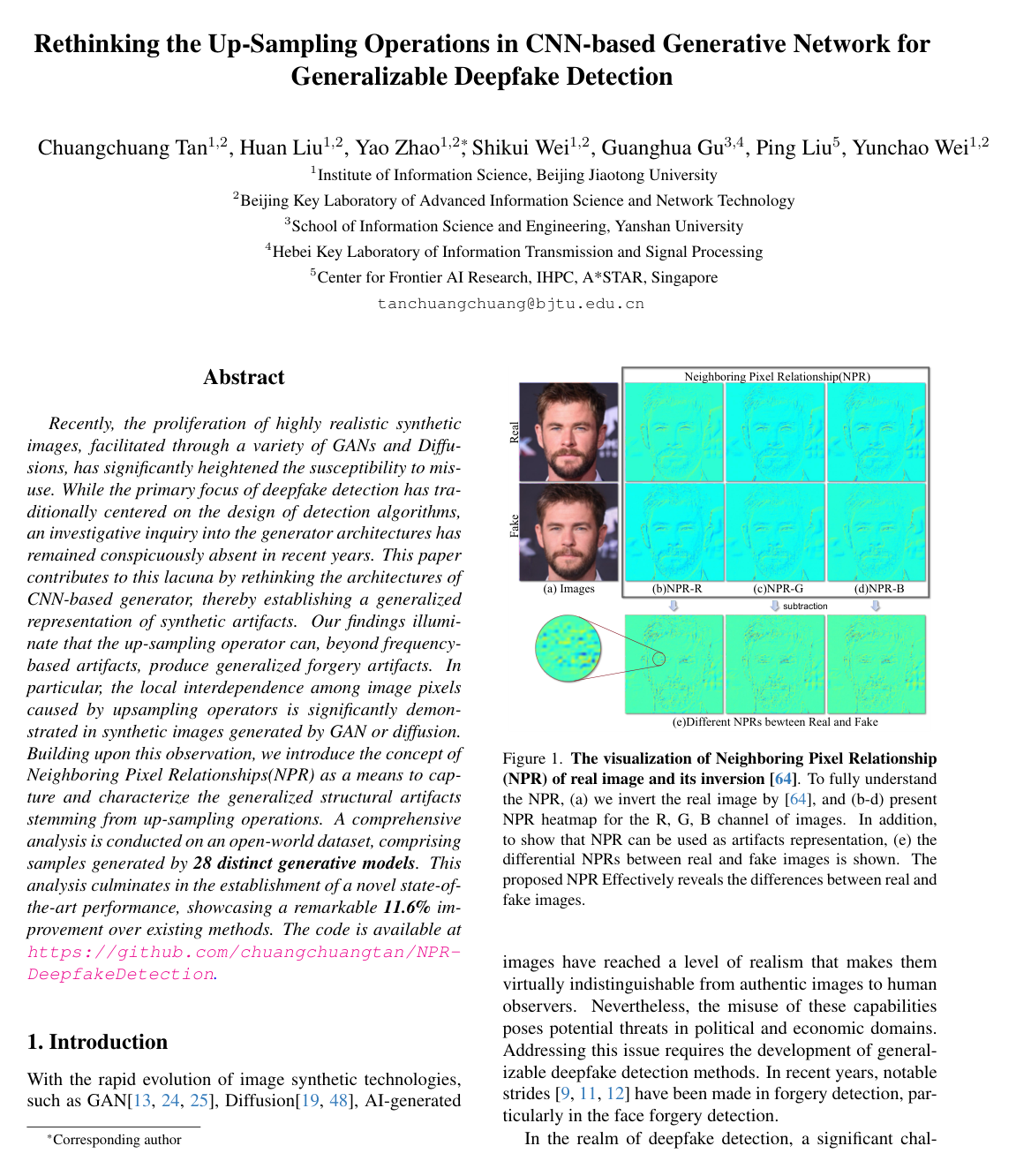 Cover for Rethinking the Up-Sampling Operations in CNN-Based Generative Network for Generalizable Deepfake Detection
