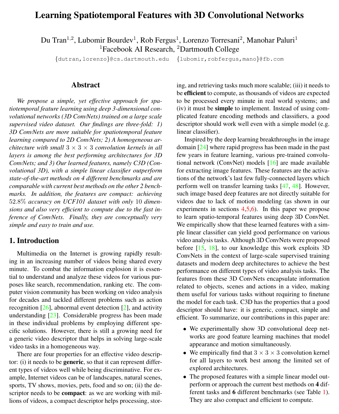 Learning Spatiotemporal Features with 3D Convolutional Networks