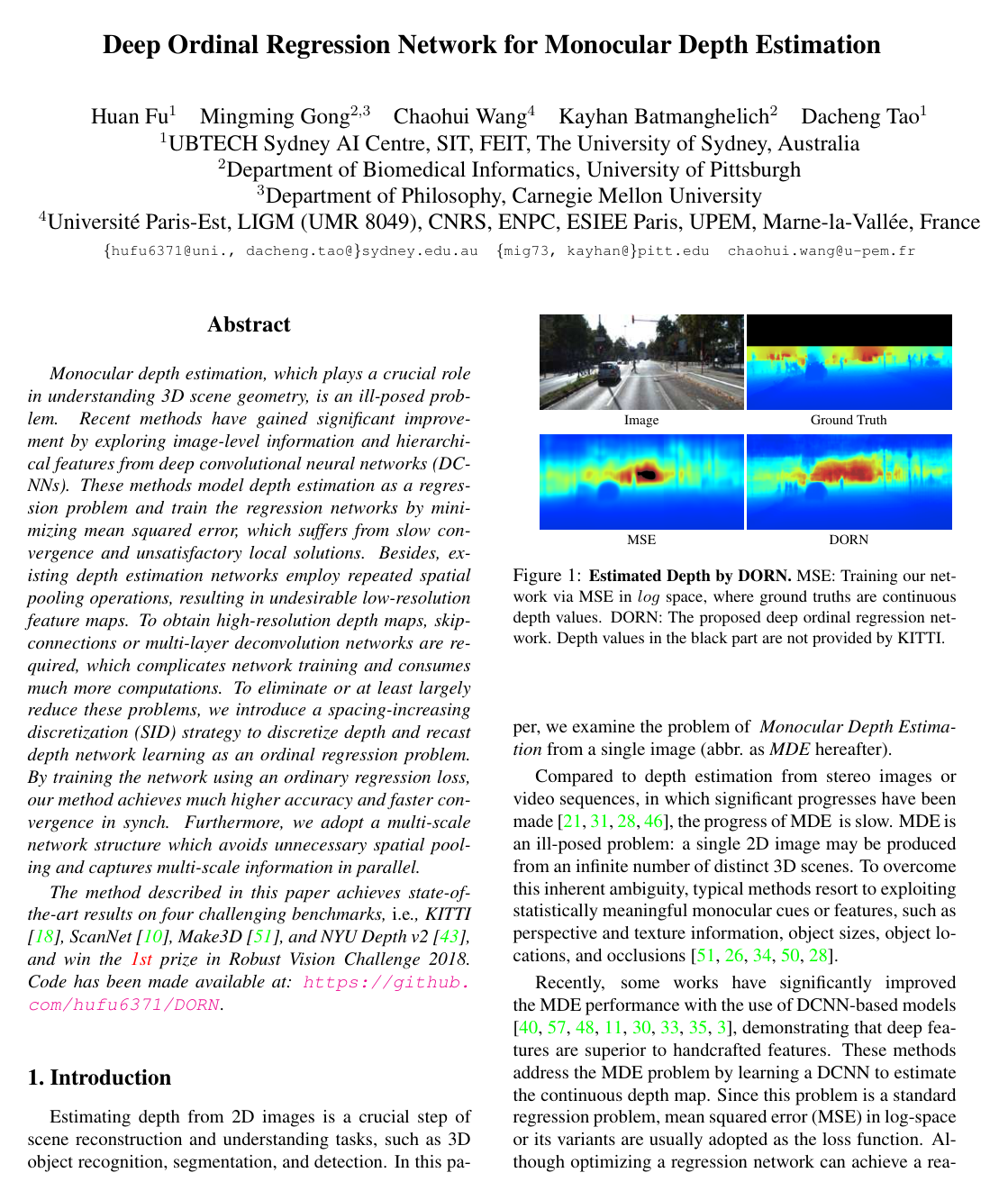 Cover for Deep Ordinal Regression Network for Monocular Depth Estimation