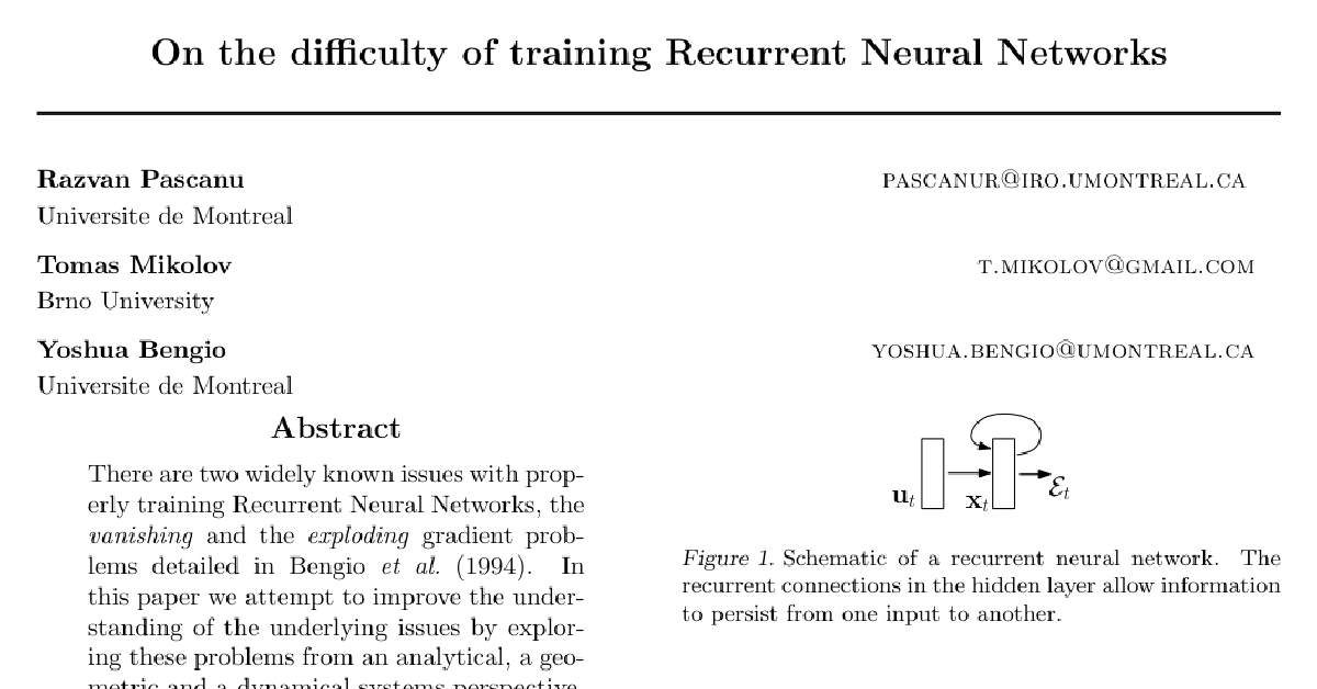 On the difficulty of training recurrent neural networks cover