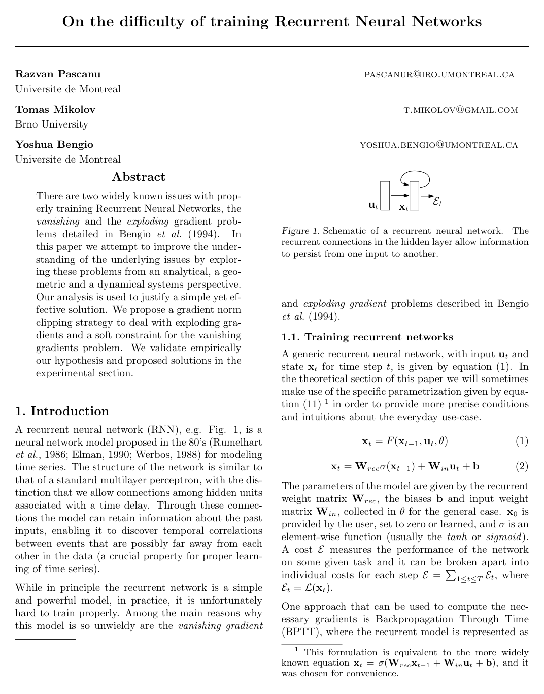 On the difficulty of training recurrent neural networks