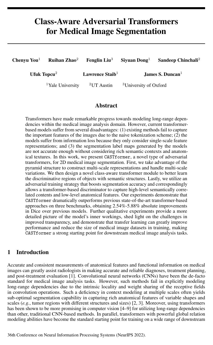 Class-Aware Adversarial Transformers for Medical Image Segmentation