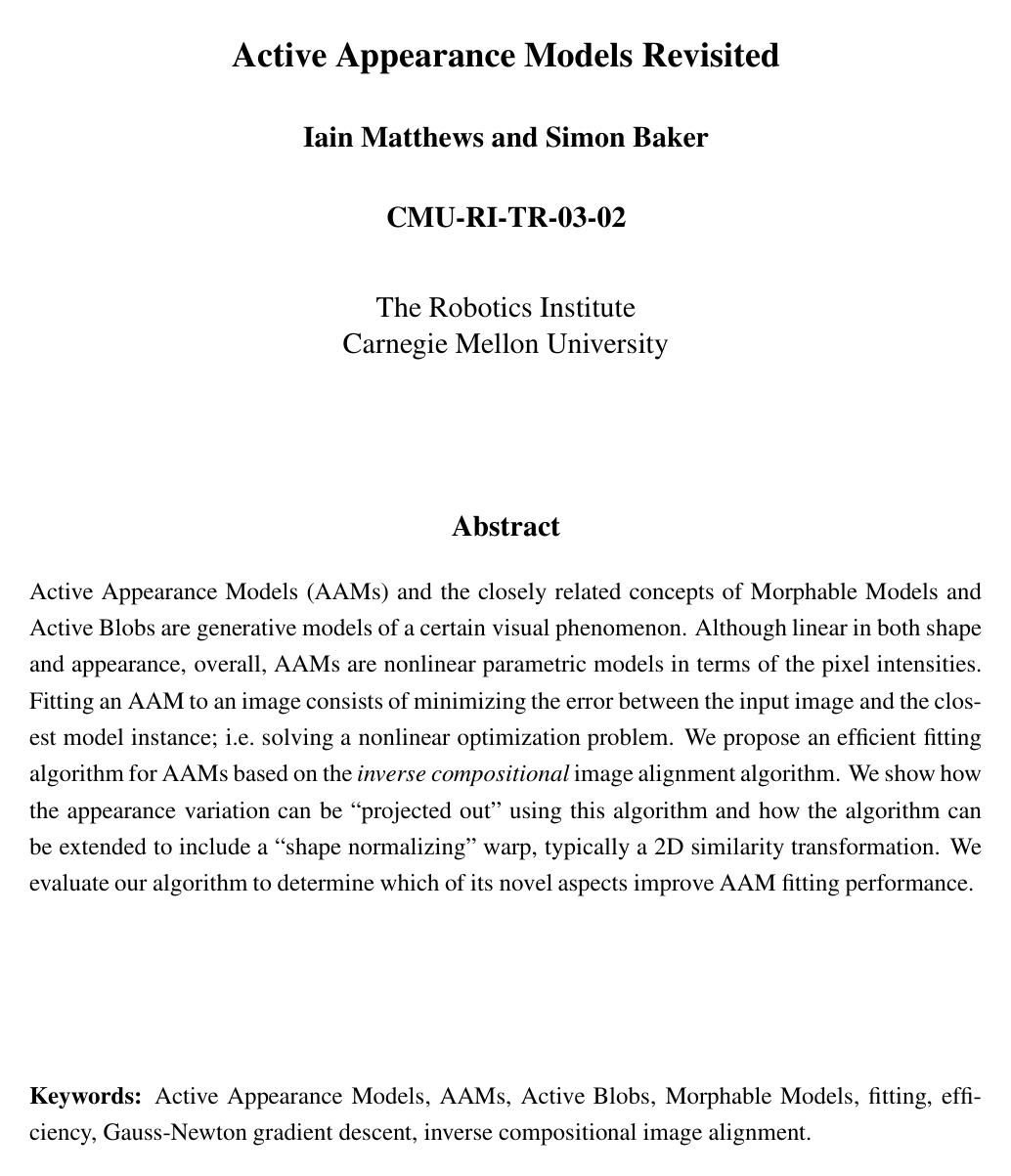 Active Appearance Models Revisited