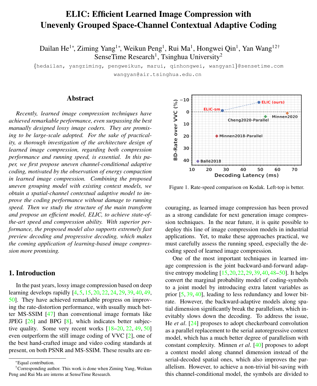 Cover for ELIC: Efficient Learned Image Compression with Unevenly Grouped Space-Channel Contextual Adaptive Coding
