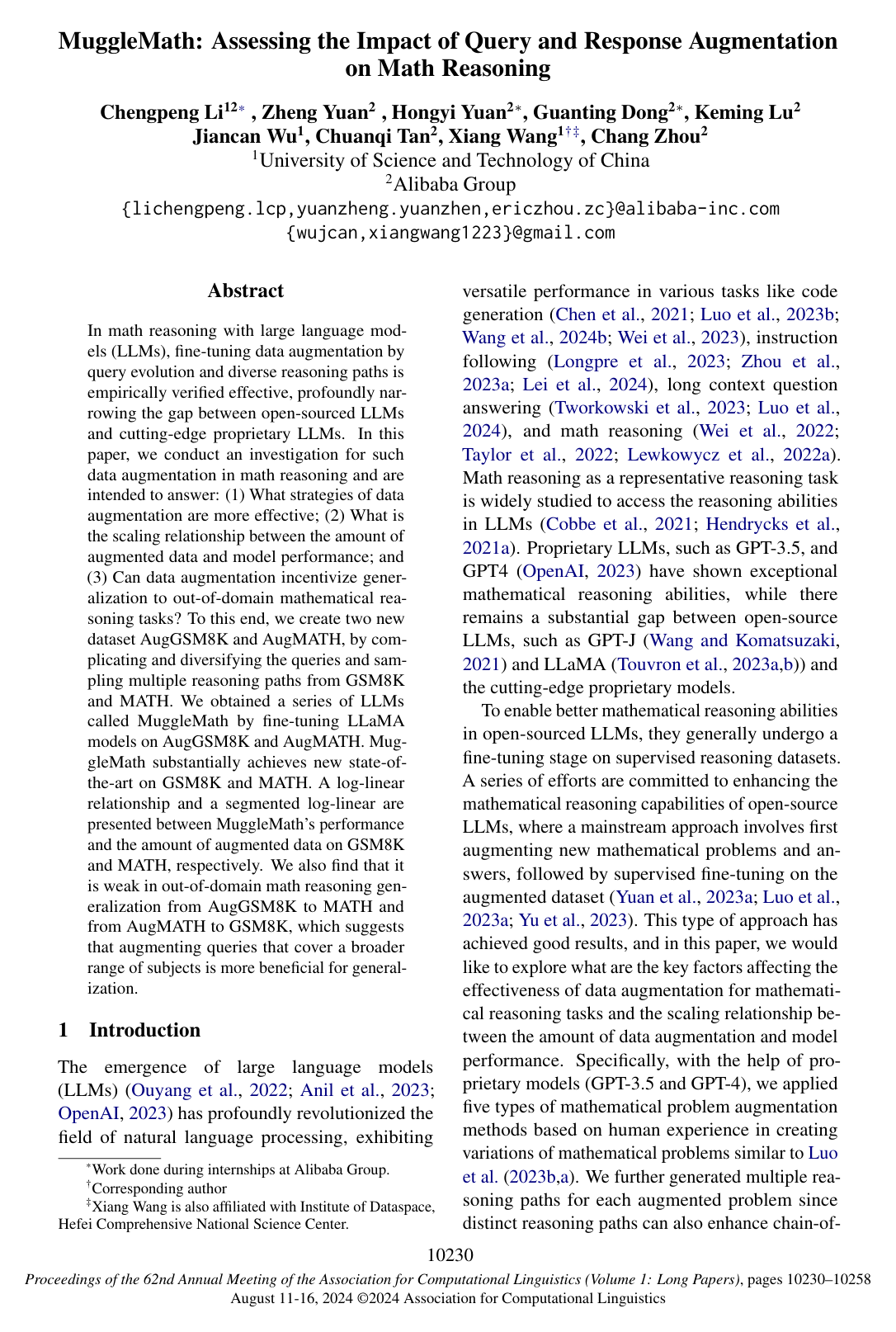 MuggleMath: Assessing the Impact of Query and Response Augmentation on Math Reasoning
