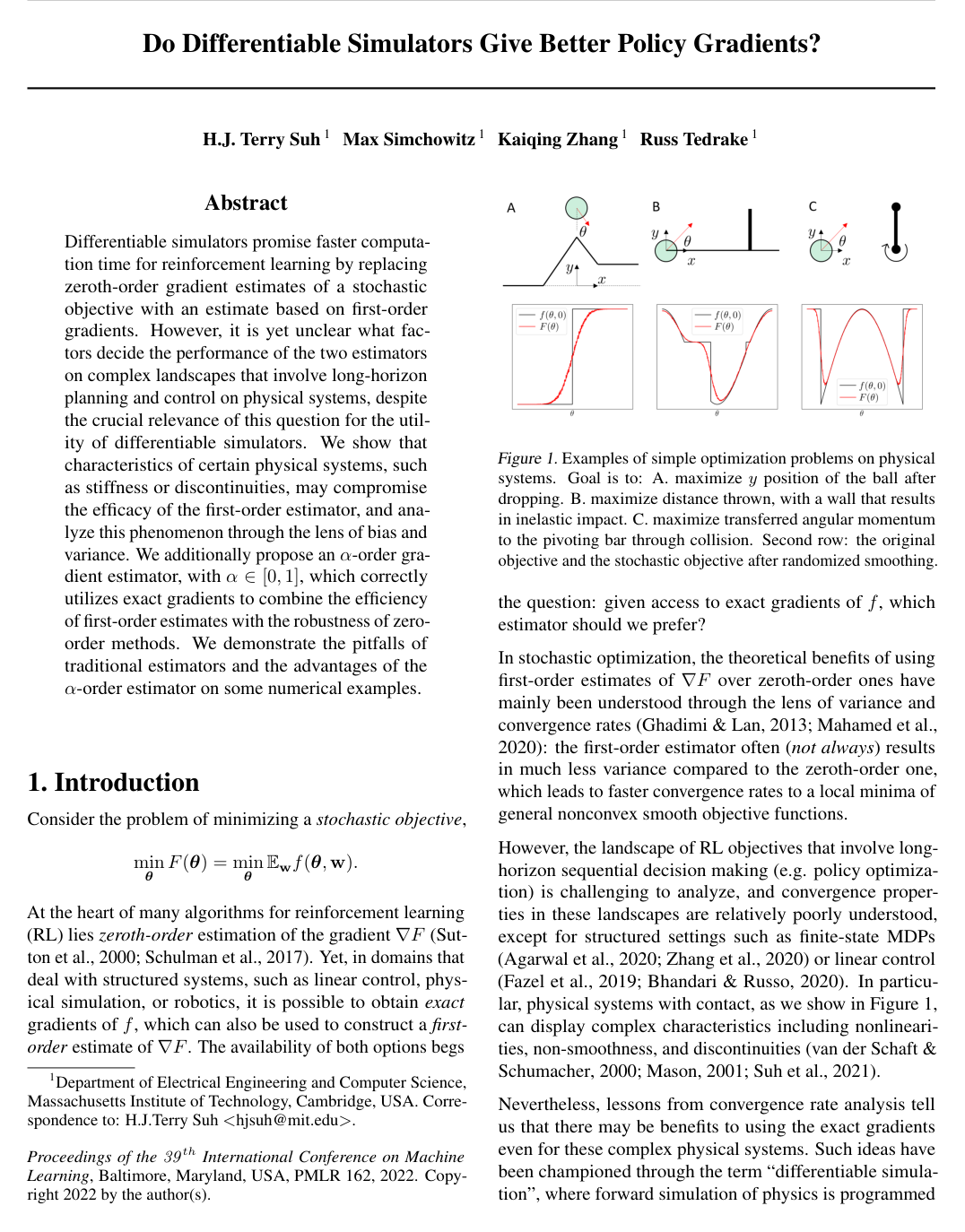 Do Differentiable Simulators Give Better Policy Gradients?