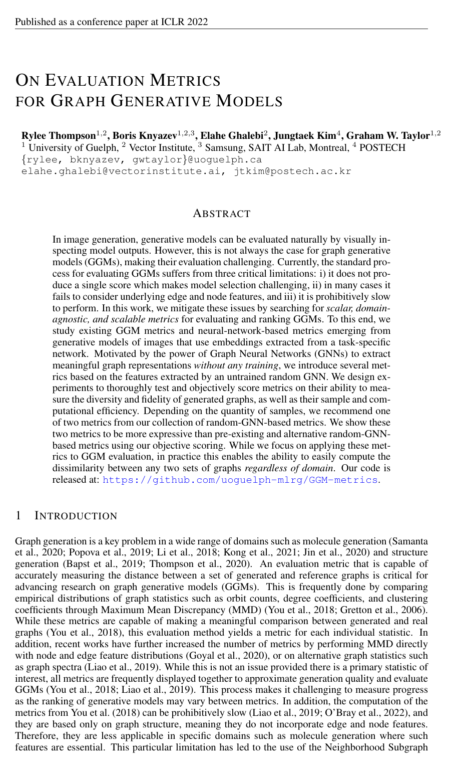 On Evaluation Metrics for Graph Generative Models