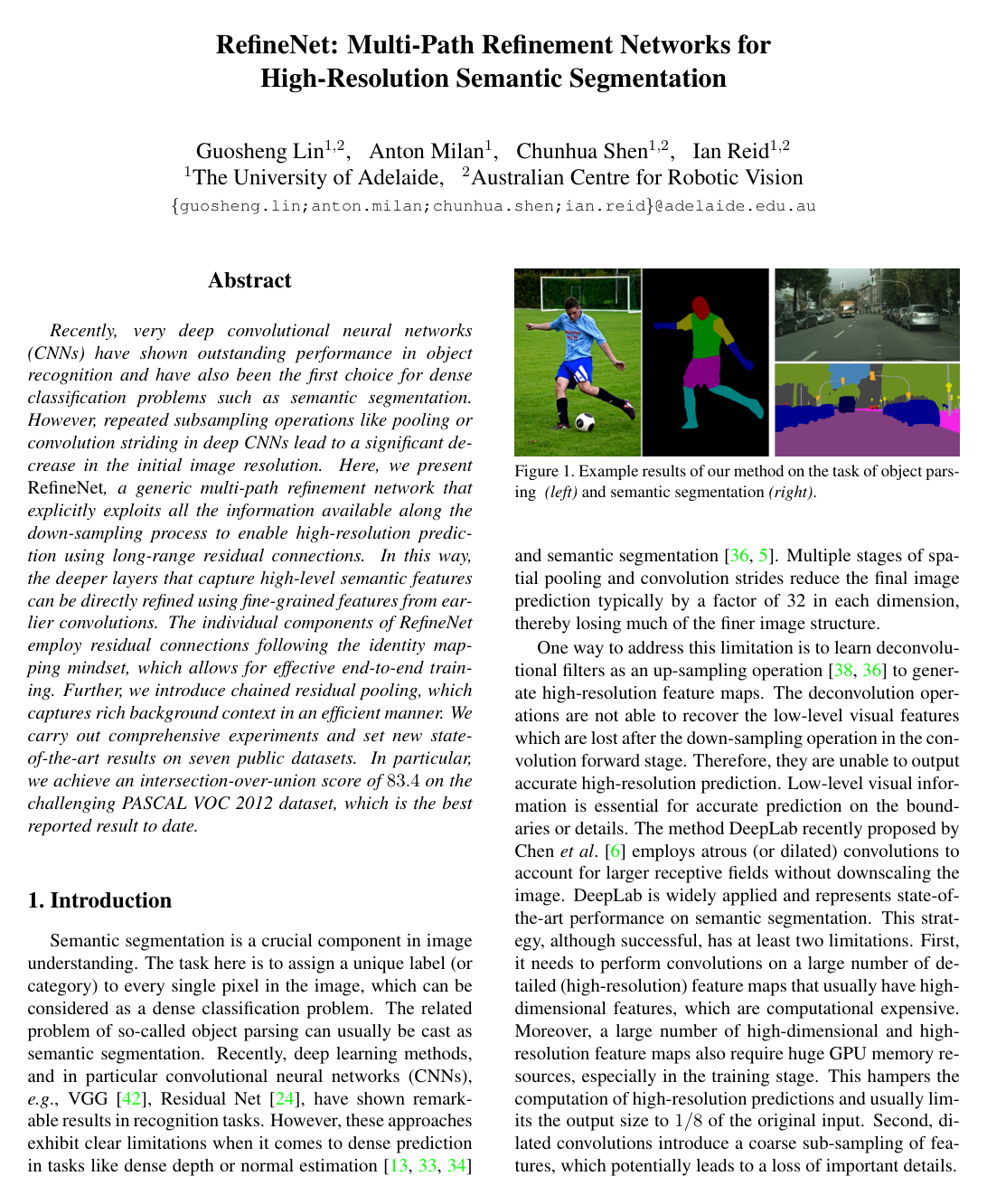 Cover for RefineNet: Multi-path Refinement Networks for High-Resolution Semantic Segmentation