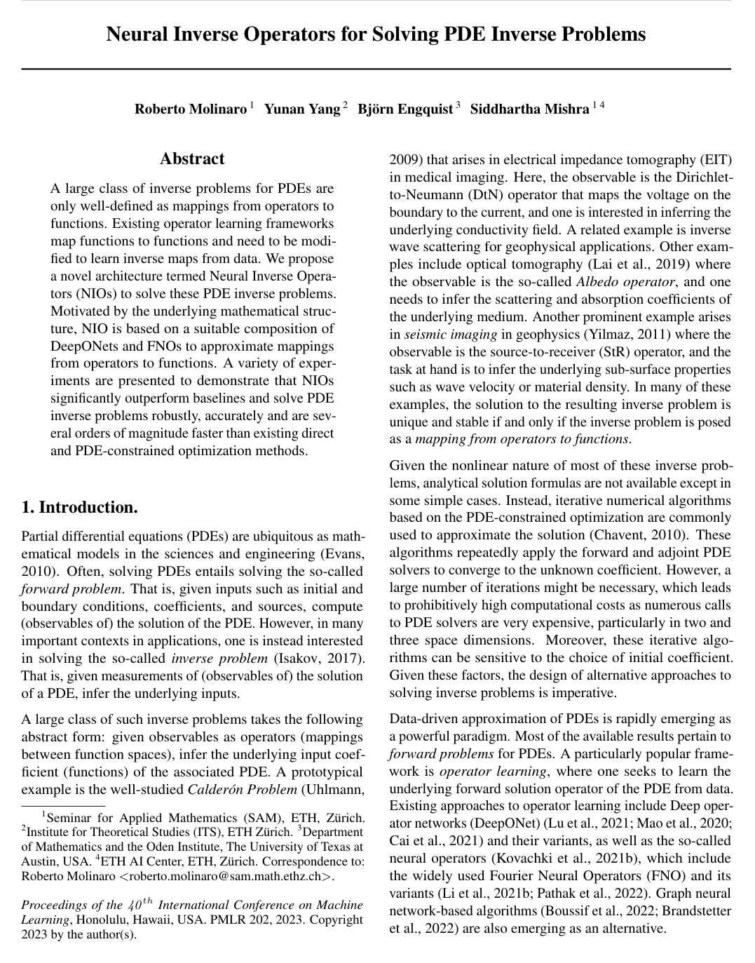 Cover for Neural Inverse Operators for Solving PDE Inverse Problems