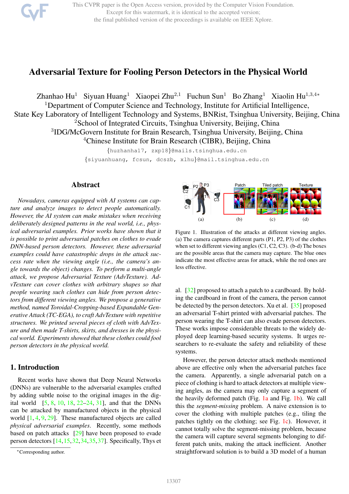 Adversarial Texture for Fooling Person Detectors in the Physical World