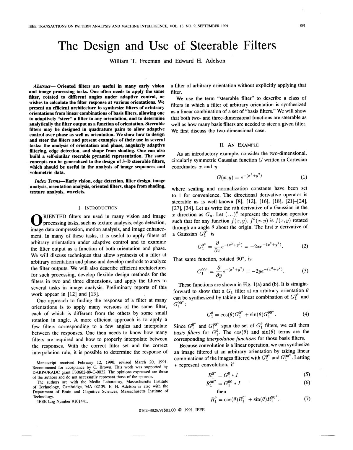 The Design and Use of Steerable Filters