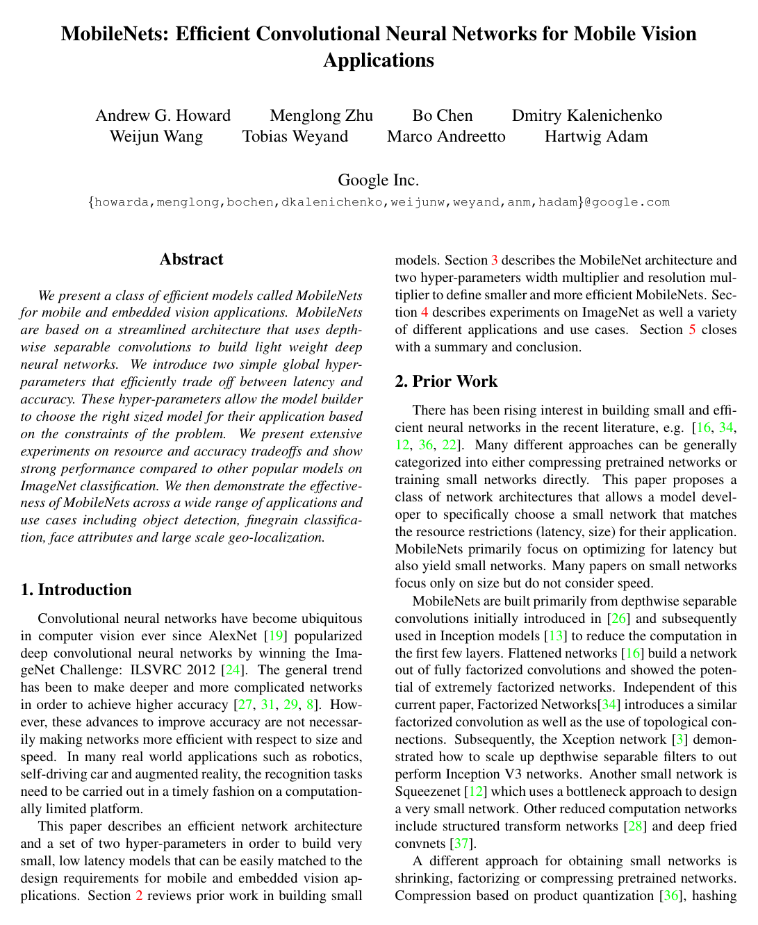 MobileNets: Efficient Convolutional Neural Networks for Mobile Vision Applications