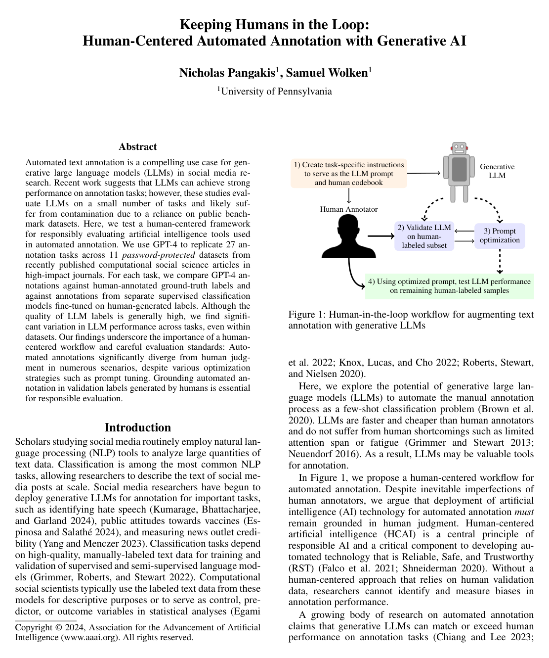 Cover for Keeping Humans in the Loop: Human-Centered Automated Annotation with Generative AI