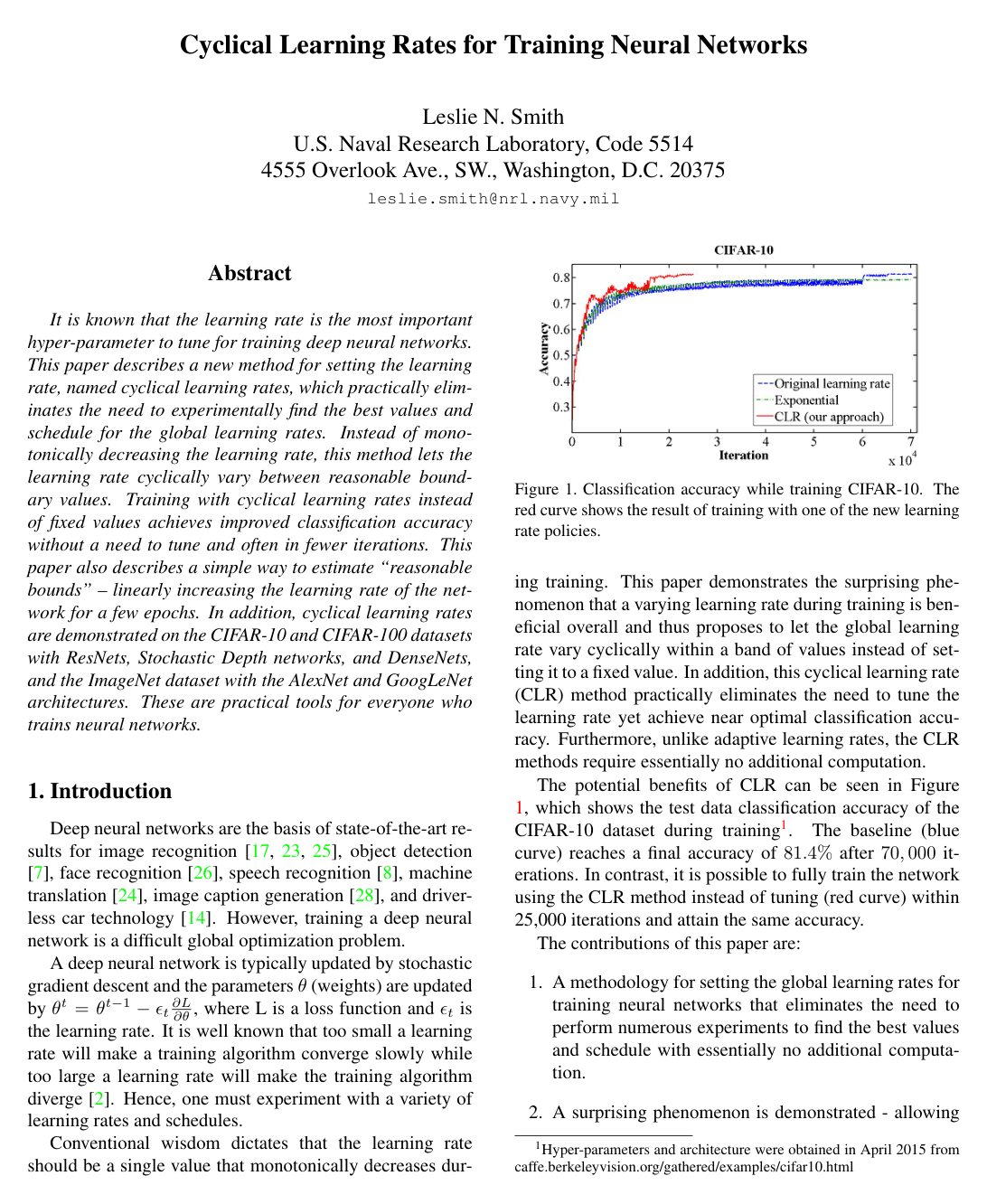 Cover for Cyclical Learning Rates for Training Neural Networks