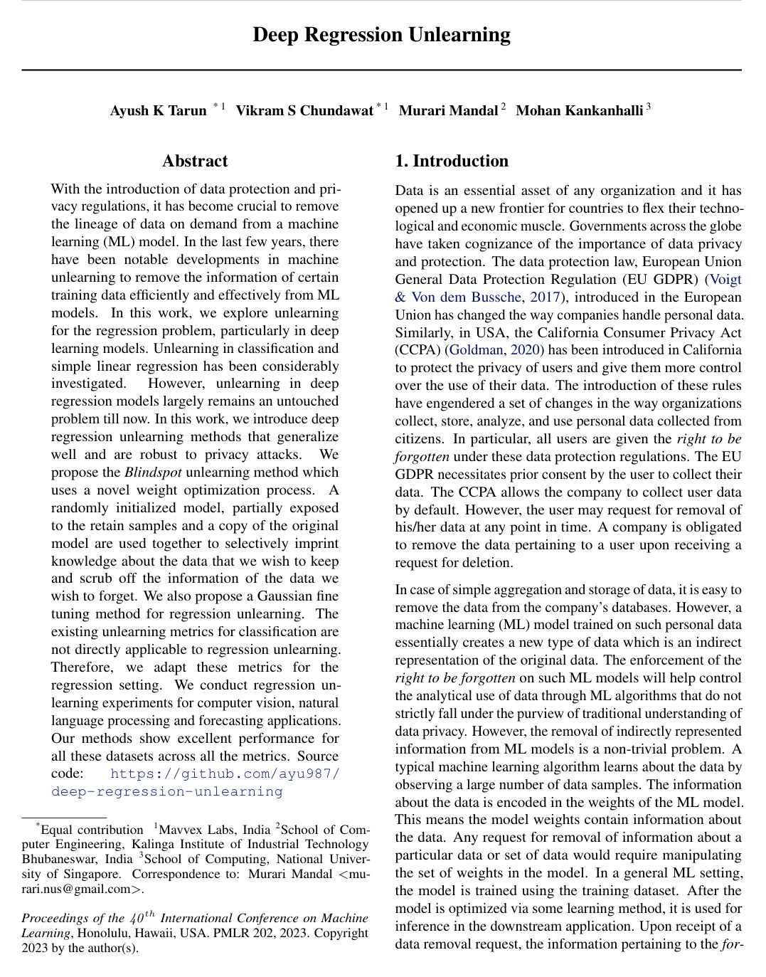 Deep Regression Unlearning