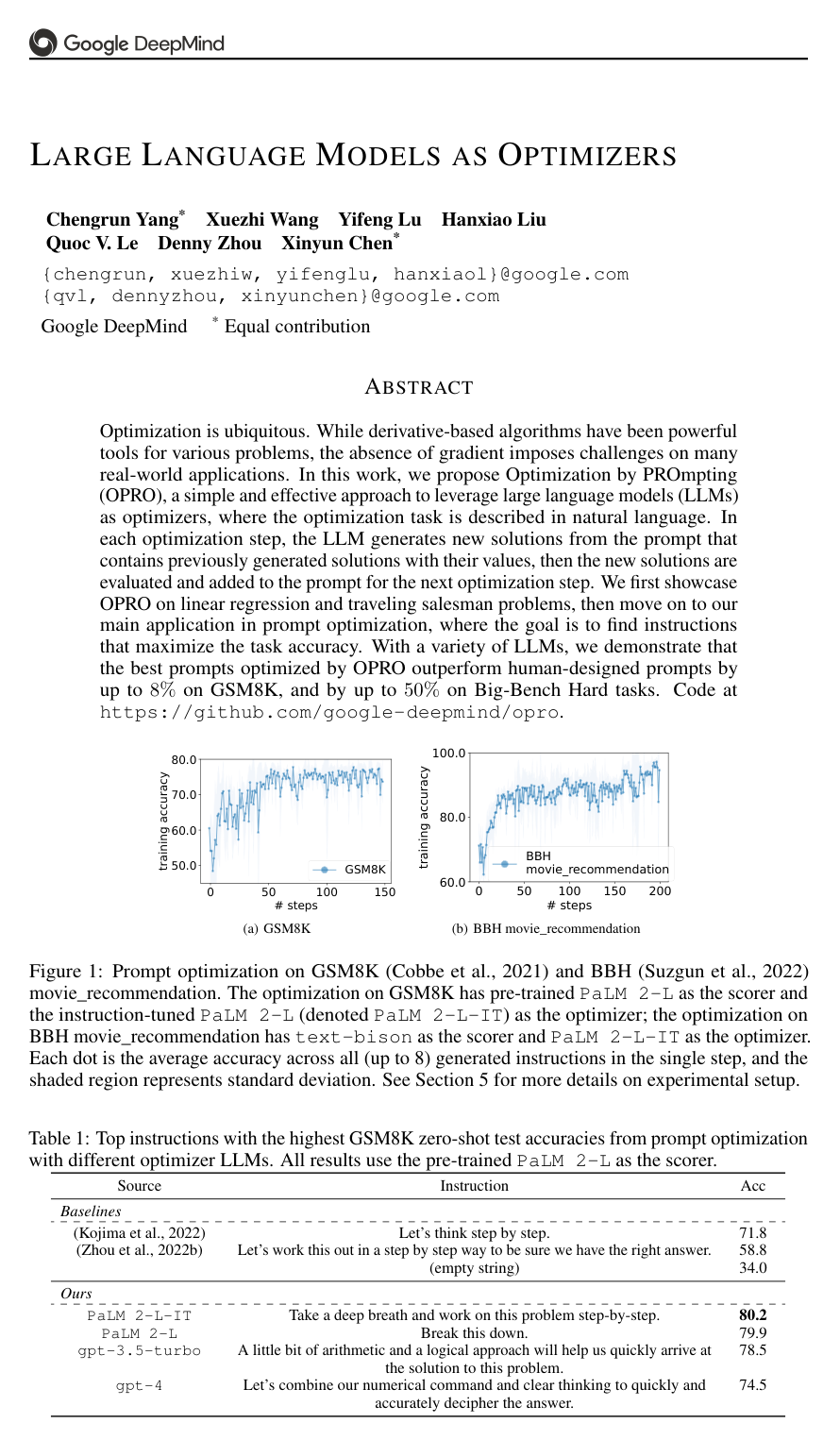 Large Language Models as Optimizers