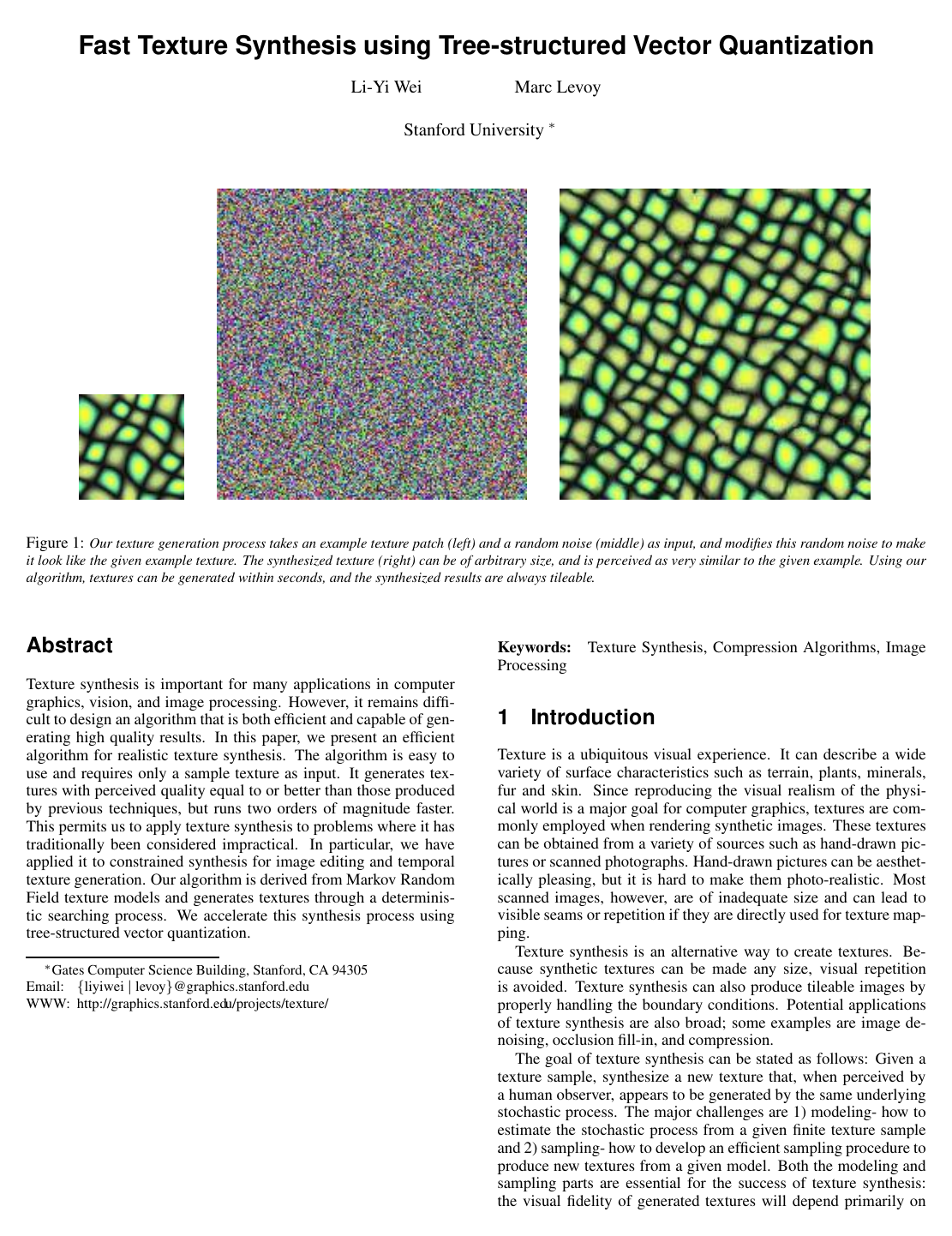Cover for Fast texture synthesis using tree-structured vector quantization