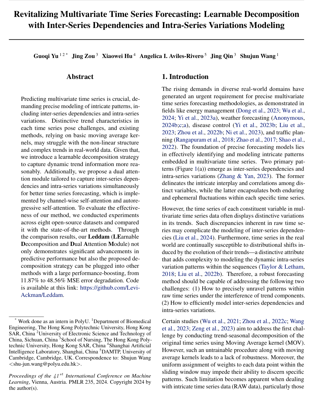 Revitalizing Multivariate Time Series Forecasting: Learnable Decomposition with Inter-Series Dependencies and Intra-Series Variations Modeling