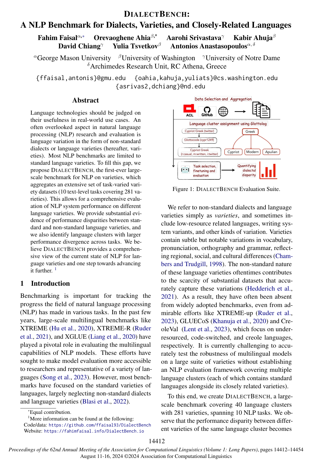 DIALECTBENCH: An NLP Benchmark for Dialects, Varieties, and Closely-Related Languages