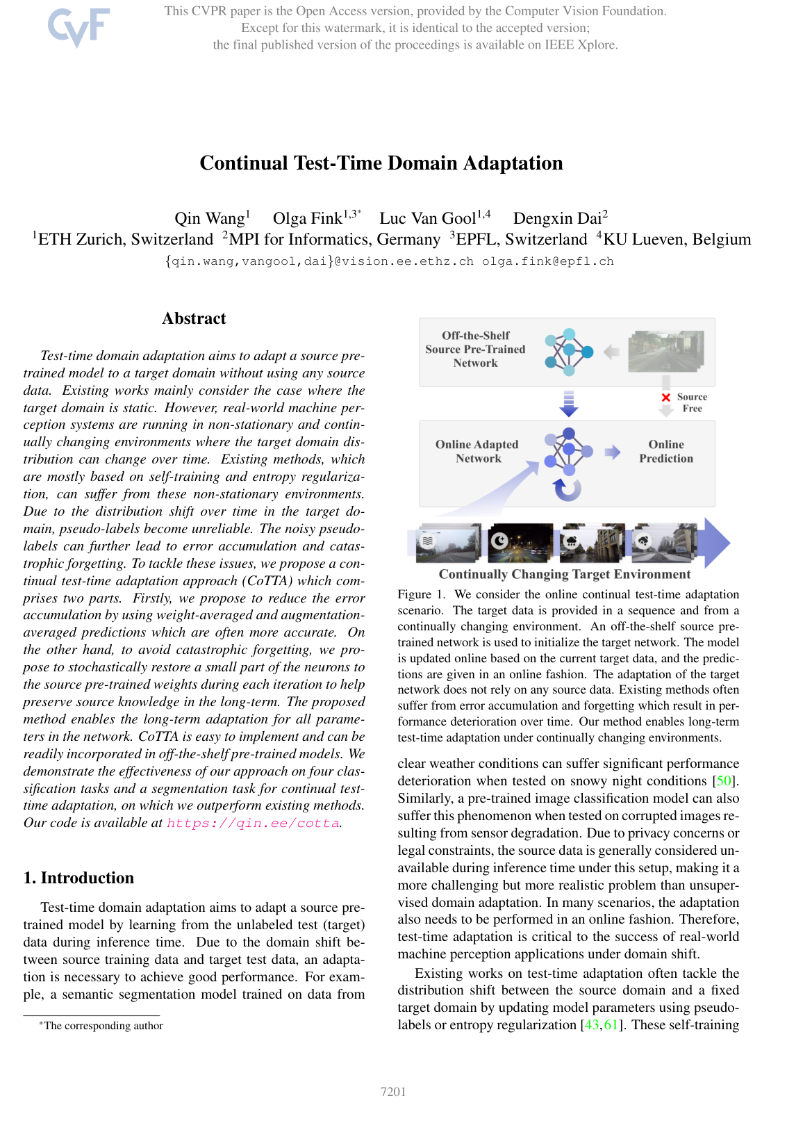 Continual Test-Time Domain Adaptation