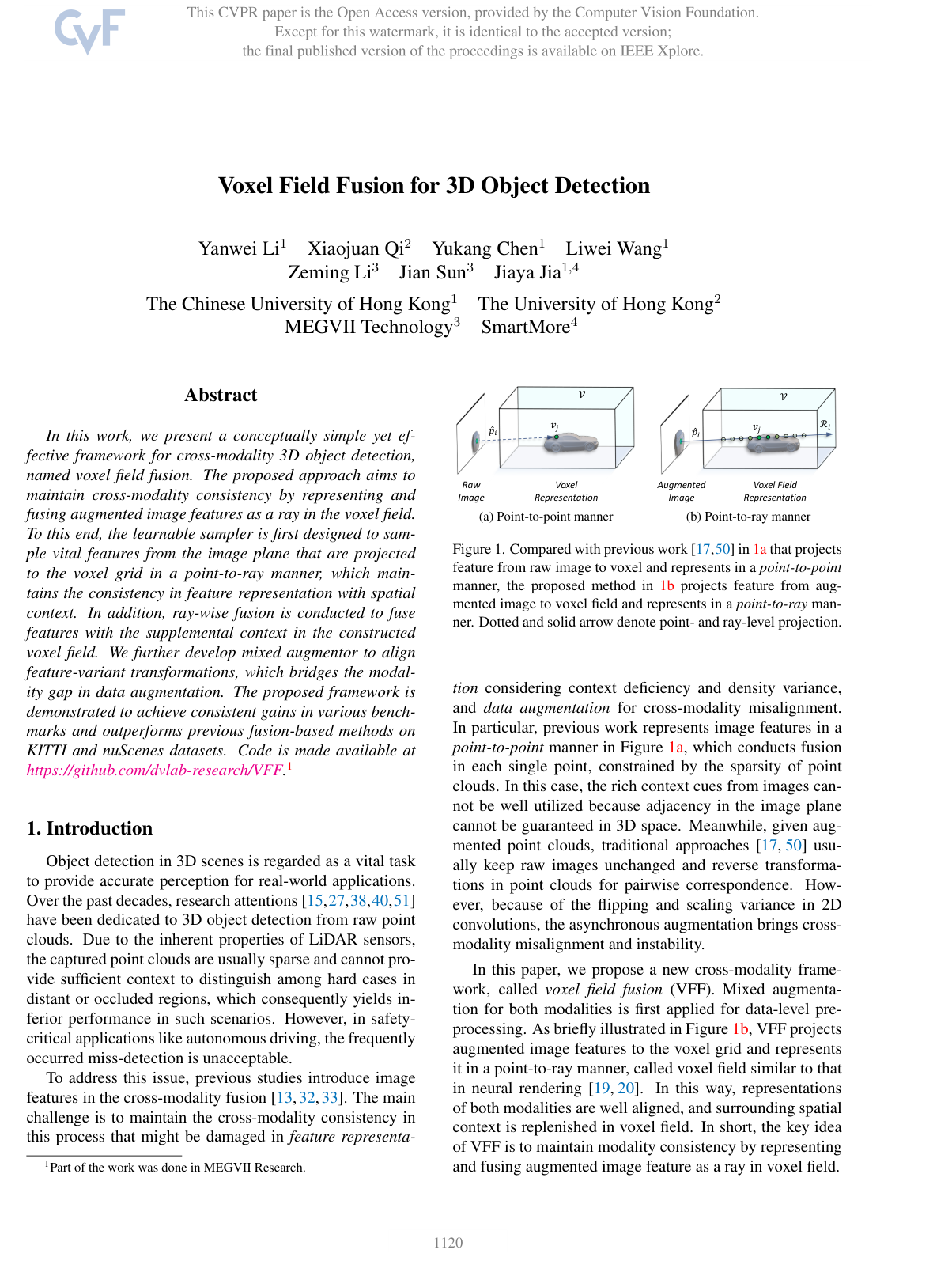Voxel Field Fusion for 3D Object Detection