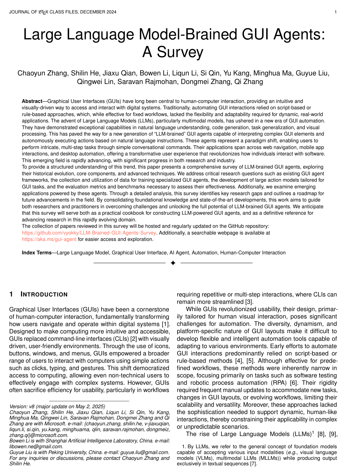 Cover for Large Language Model-Brained GUI Agents: A Survey