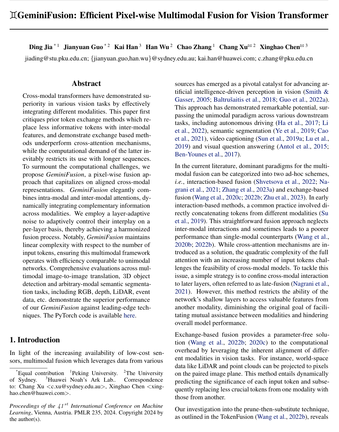 GeminiFusion: Efficient Pixel-wise Multimodal Fusion for Vision Transformer