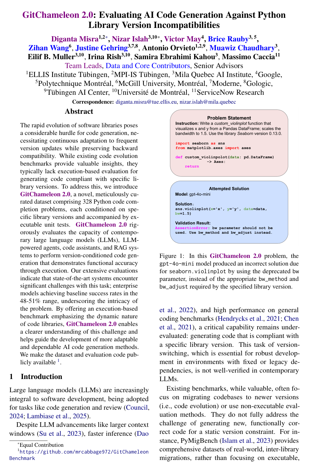 Cover for GitChameleon 2.0: Evaluating AI Code Generation Against Python Library Version Incompatibilities