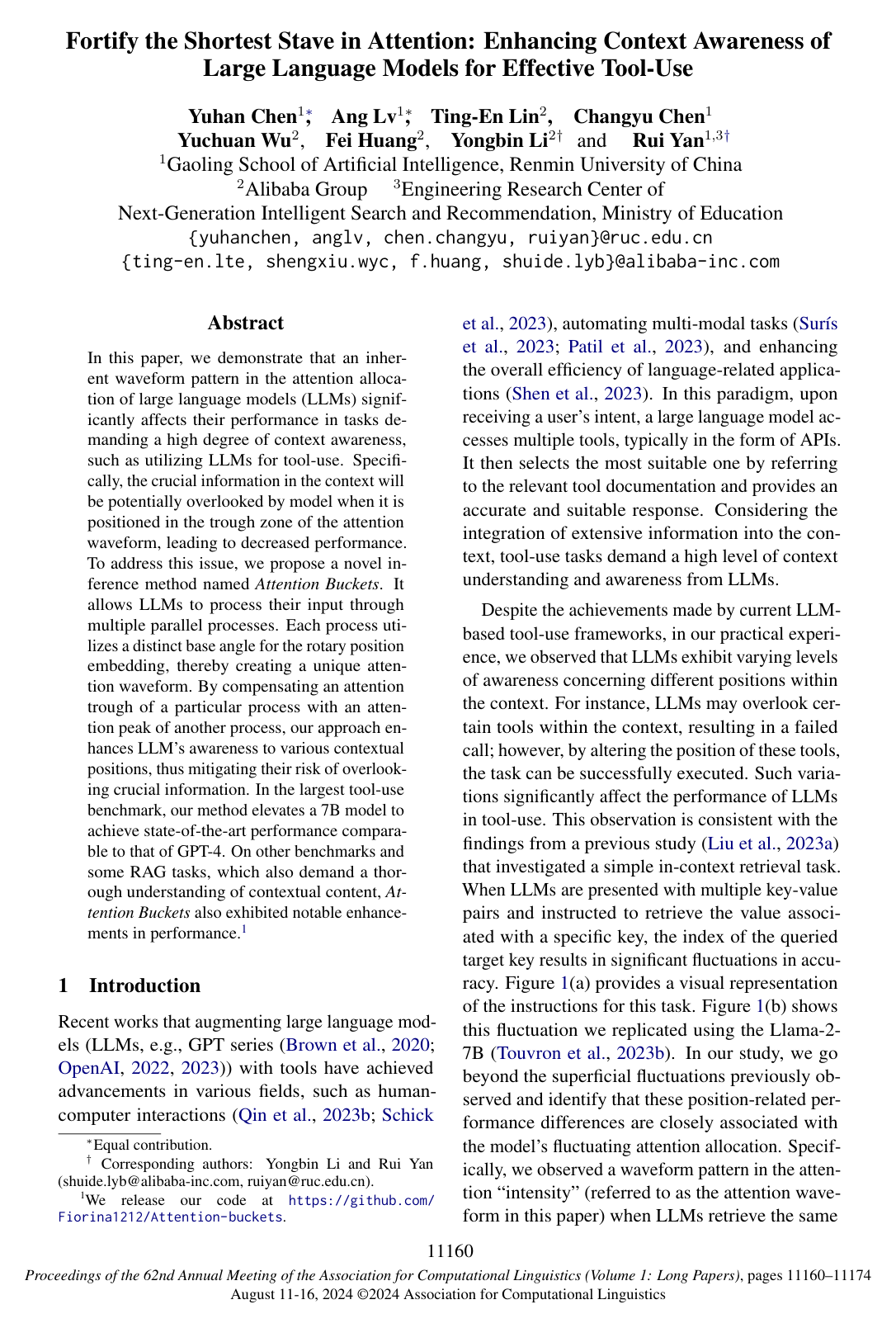 Fortify the Shortest Stave in Attention: Enhancing Context Awareness of Large Language Models for Effective Tool Use