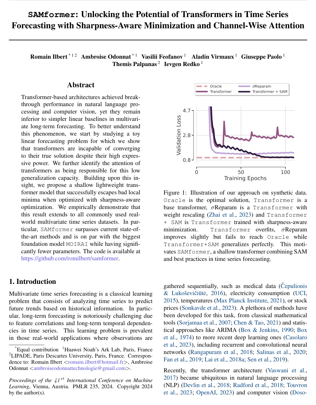 SAMformer: Unlocking the Potential of Transformers in Time Series Forecasting with Sharpness-Aware Minimization and Channel-Wise Attention