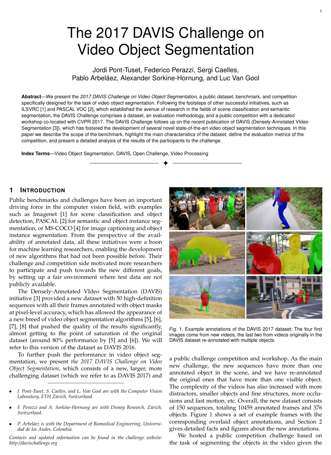 The 2017 DAVIS Challenge on Video Object Segmentation