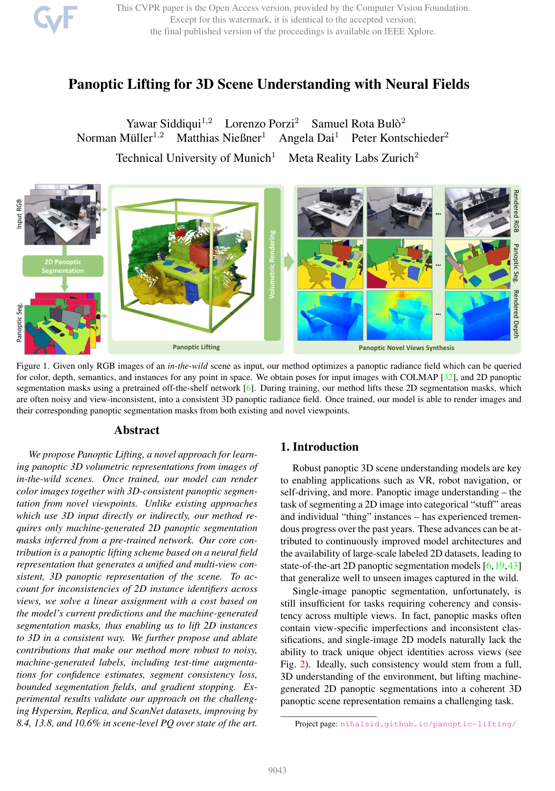 Cover for Panoptic Lifting for 3D Scene Understanding with Neural Fields