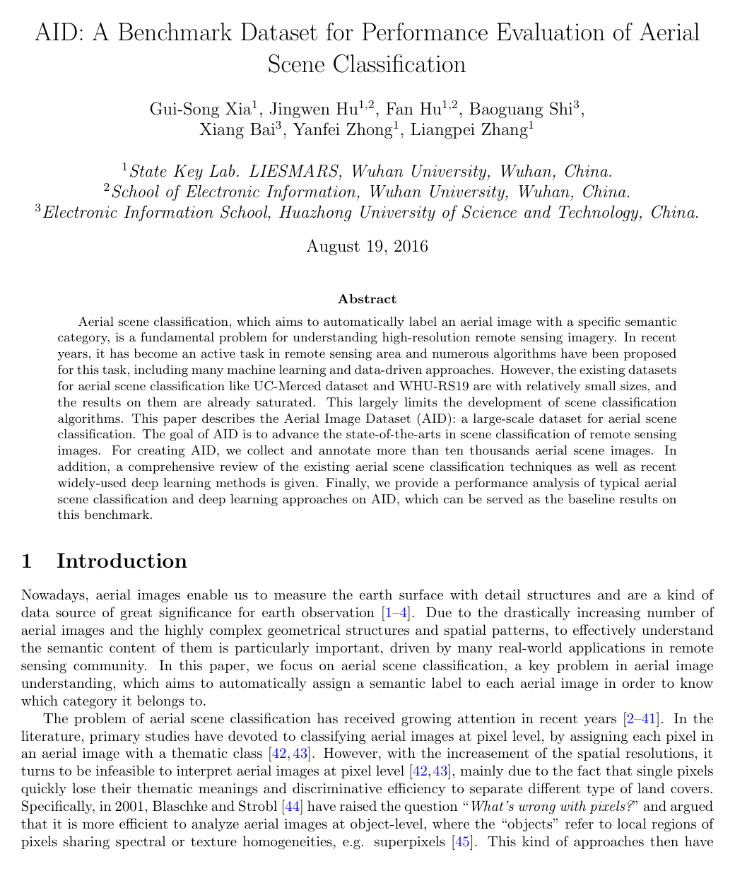 Cover for AID: A Benchmark Data Set for Performance Evaluation of Aerial Scene Classification