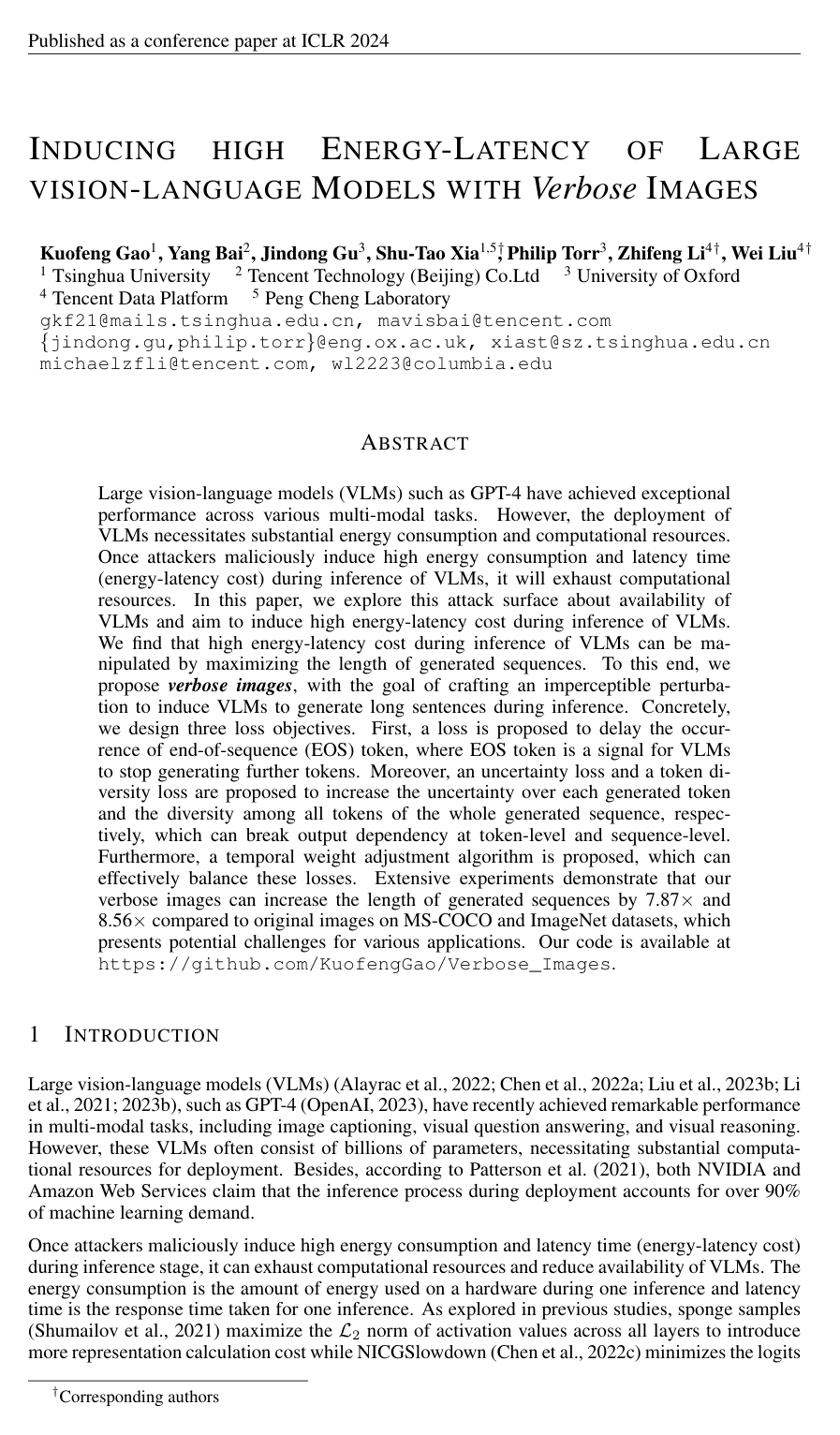 Cover for Inducing High Energy-Latency of Large Vision-Language Models with Verbose Images