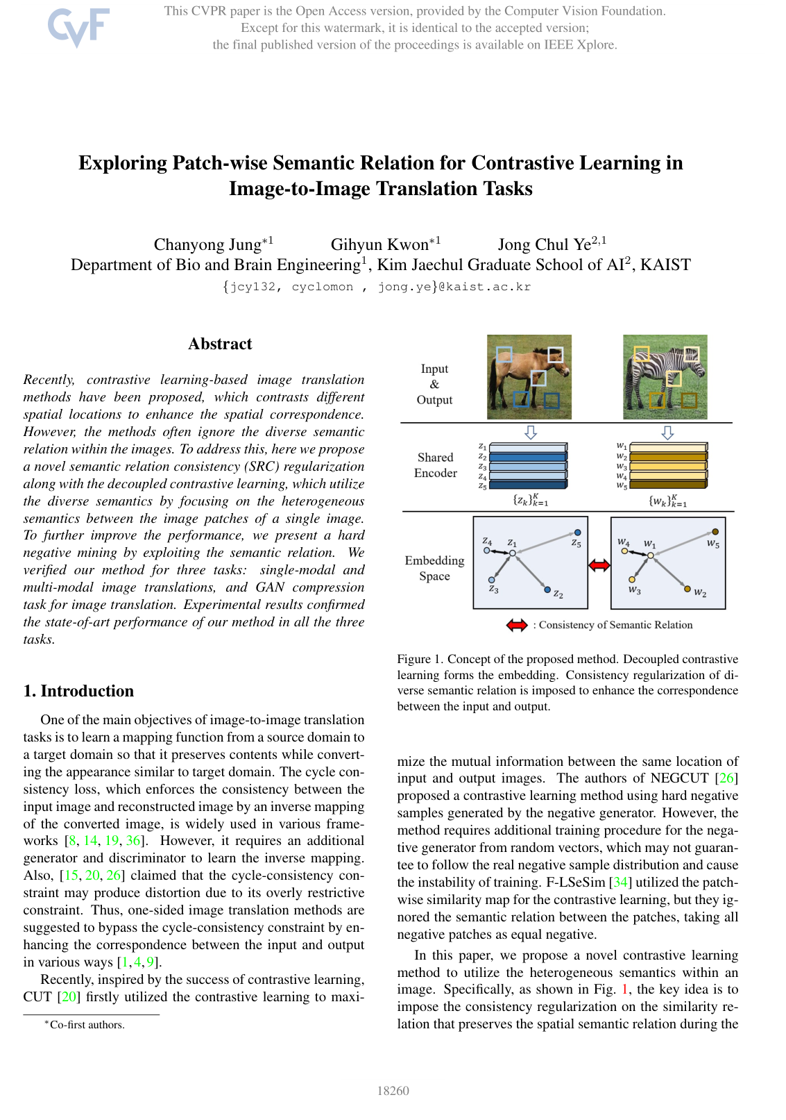 Exploring Patch-wise Semantic Relation for Contrastive Learning in Image-to-Image Translation Tasks