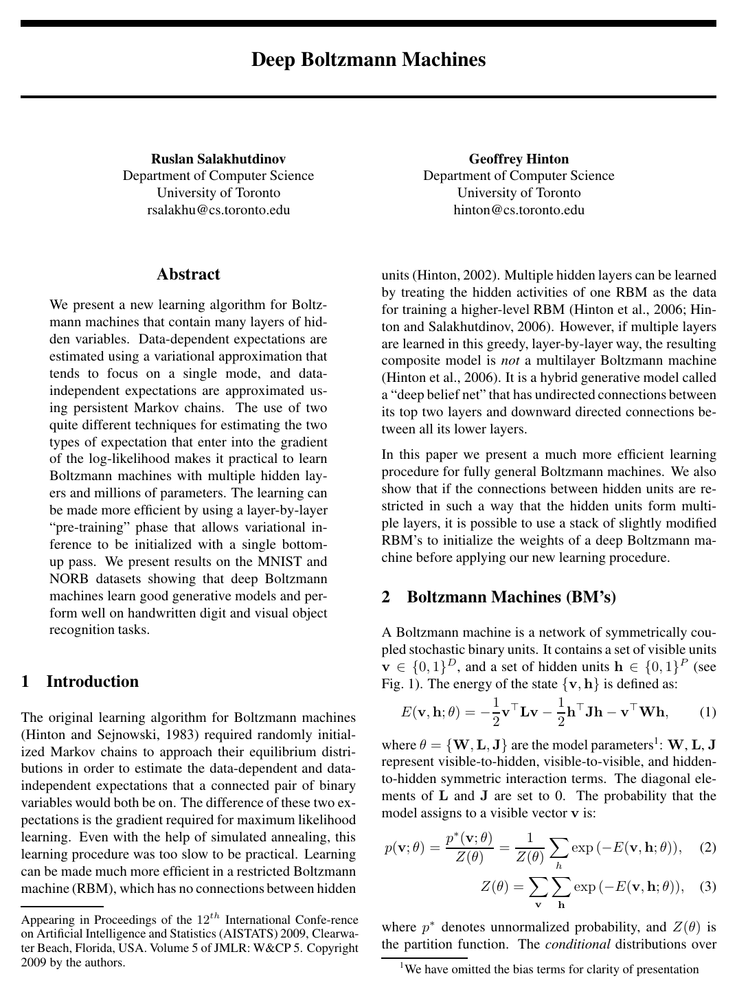 Deep Boltzmann Machines