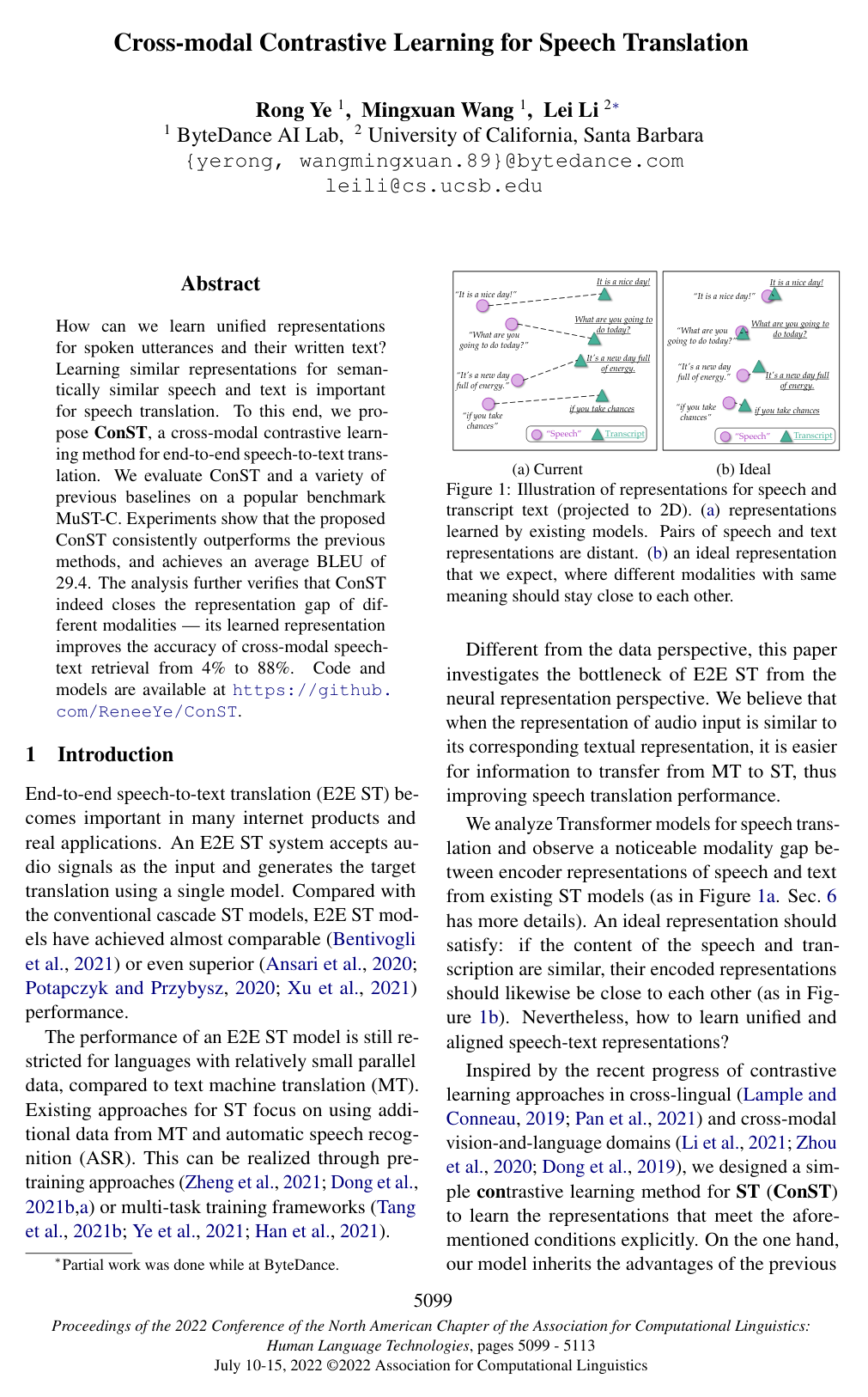 Cover for Cross-modal Contrastive Learning for Speech Translation