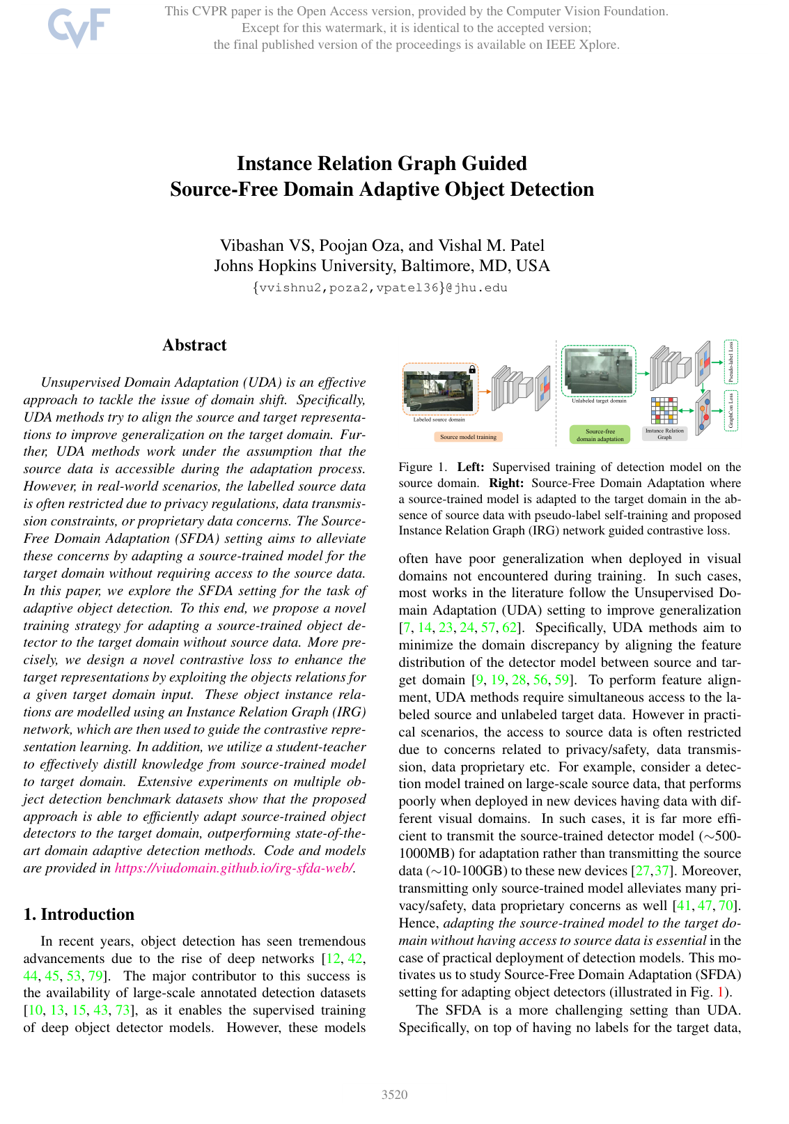Instance Relation Graph Guided Source-Free Domain Adaptive Object Detection