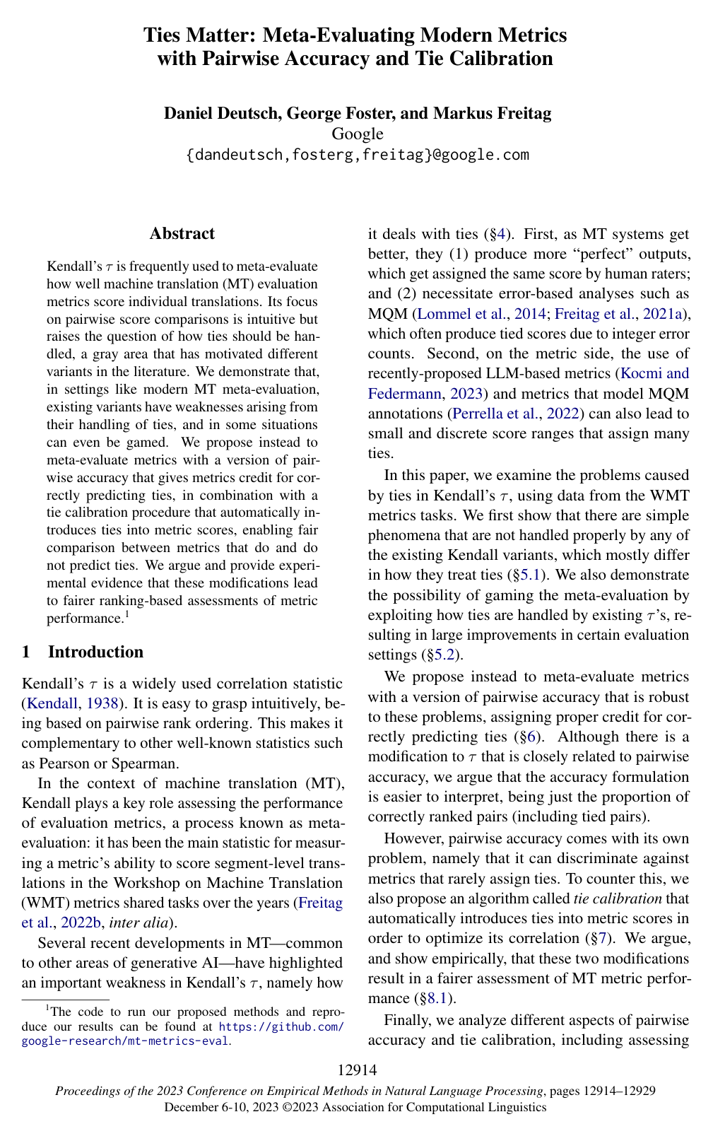 Cover for Ties Matter: Meta-Evaluating Modern Metrics with Pairwise Accuracy and Tie Calibration