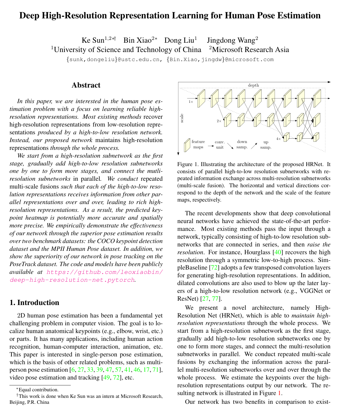 Deep High-Resolution Representation Learning for Human Pose Estimation