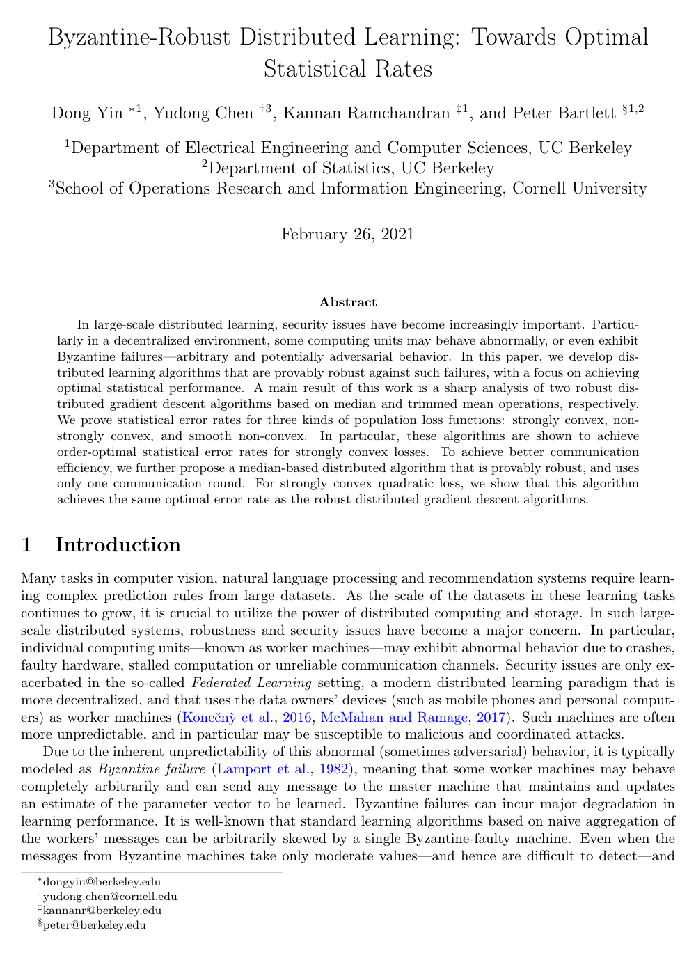 Byzantine-Robust Distributed Learning: Towards Optimal Statistical Rates