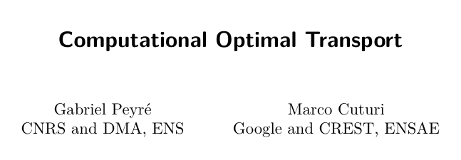 Computational Optimal Transport