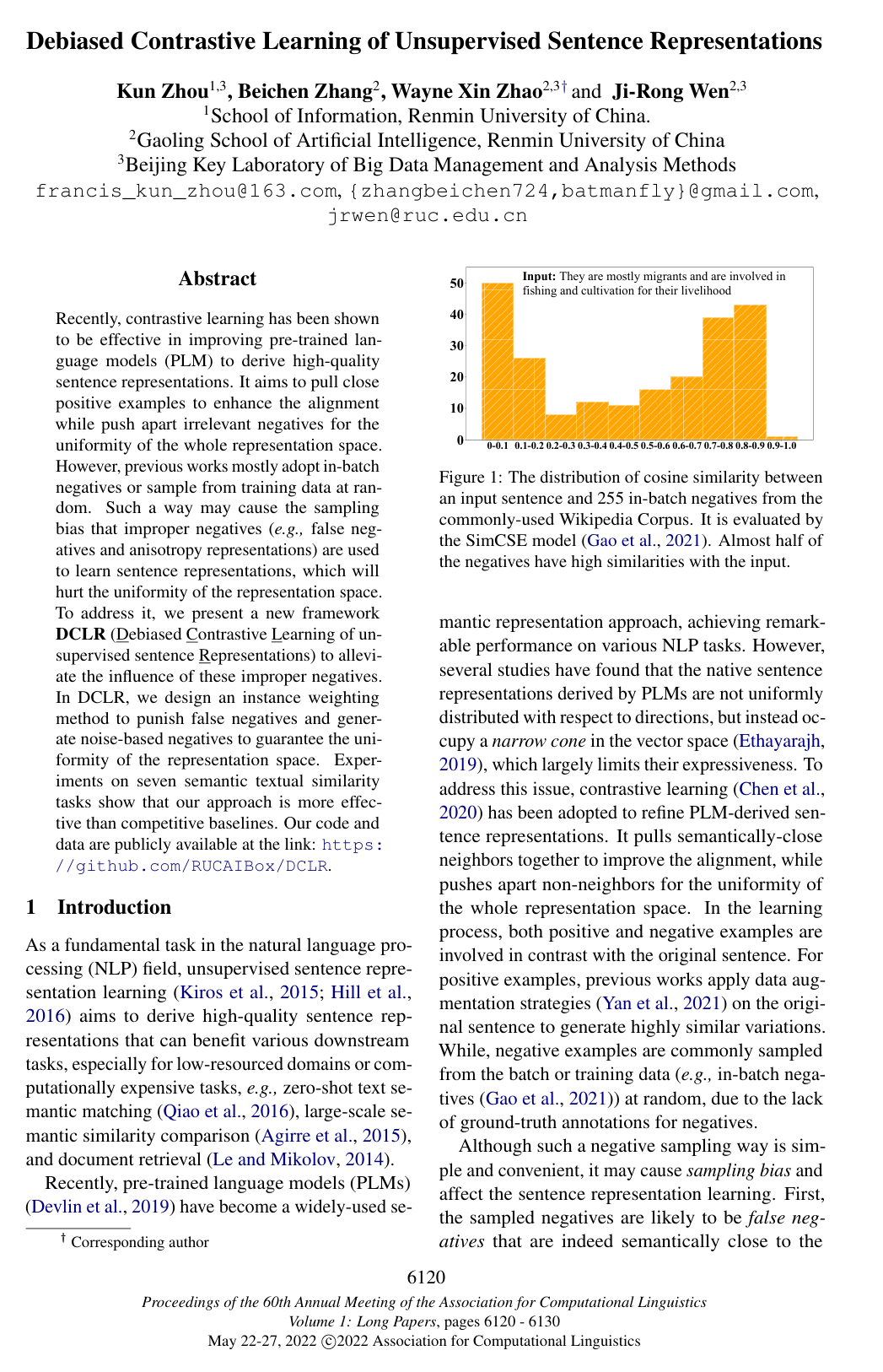 Debiased Contrastive Learning of Unsupervised Sentence Representations