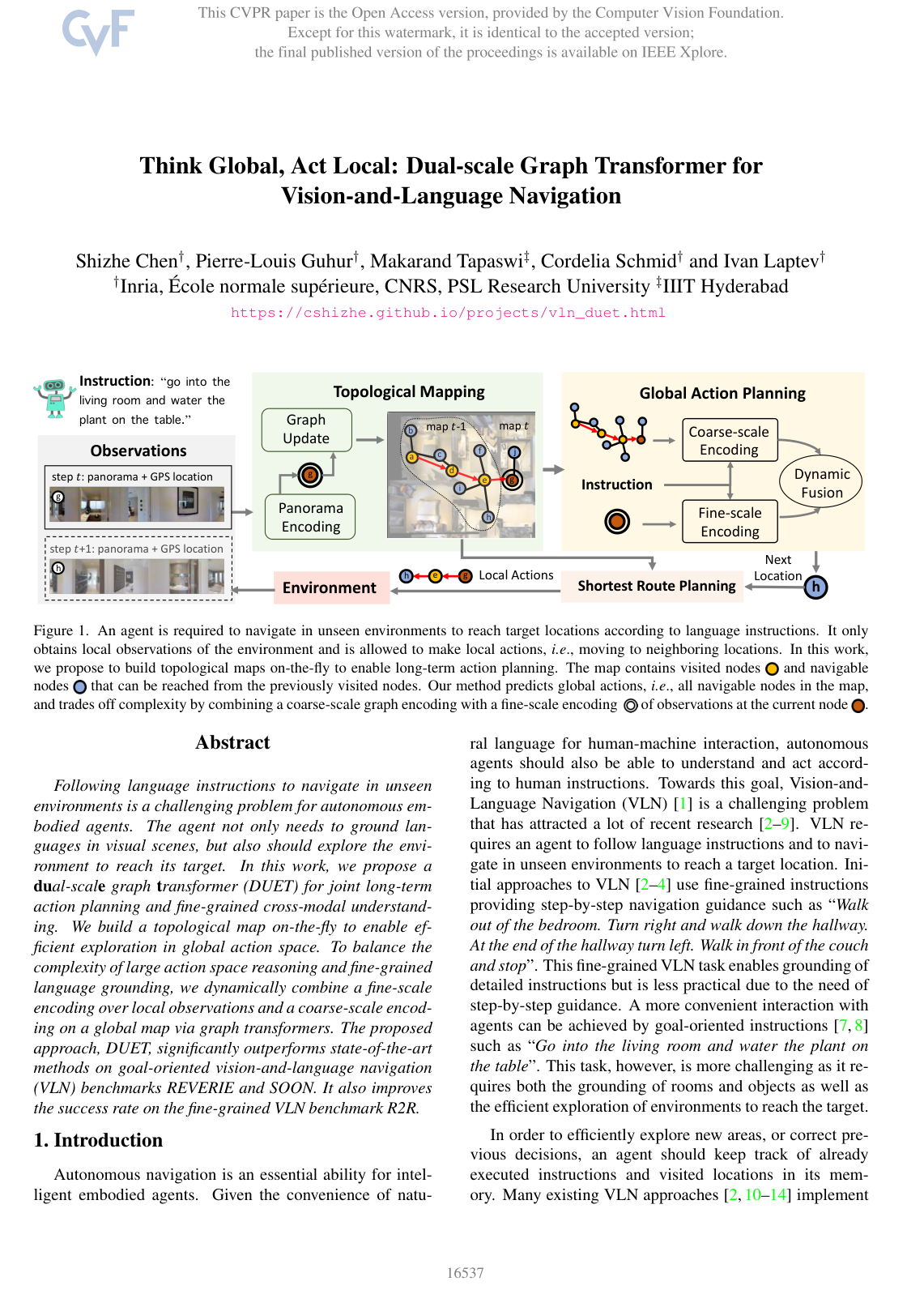 Cover for Think Global, Act Local: Dual-scale Graph Transformer for Vision-and-Language Navigation
